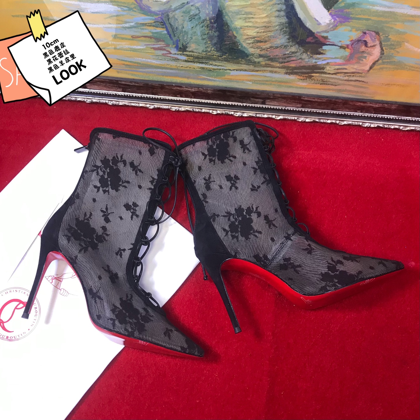 NO:704538,High-end customized 2026 spring and summer boots series!  H10Cm, size 35-42. Private model trademark zipper. Leather outsole. X82-902 black deerskin. Black sheepskin lining. Official website picture (11-inch mid-boots) Standard European size. Reference:  4-11):,,christian louboutin,boots,sheepskin,Leather soles19860909高端订制 2026春夏靴系列！ H10Cm,尺码35-42码.私模商标拉链 .真皮大底.Ⅹ82-902黑色鹿皮.黑色羊皮里.官网图（11寸中靴） 标准欧码. Reference:X82-902 Color:black/black Material:veau velourd Lining:goat leather Heel heigh:10Cm Sole:leather sole Size:EUR 34－42（US 4一11) :,,christian louboutin,boots,sheepskin,Leather soles,Women's Shoes