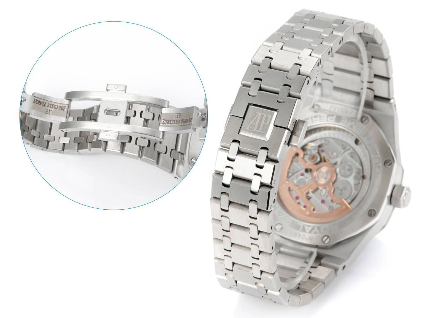 
AP爱彼皇家橡树26591IP系列男士腕表
震撼上线：后盖升级透底，采用2953升级版机芯，
成就钢表巅峰&mdash;&mdash; 实力演绎 卫冕&ldquo;钢&rdquo;王！【5大精妙之处】
1.正品拆解开模，尺寸为42&times;11.3毫米与正品一致！
2.完美还原正品表壳的每一处细节，尽显正品&ldquo;棱角分明 坚毅果敢&rdquo;的阳刚气质。
3.钢带的做工无可挑剔，比市面上任何钢带表做工均要更上一层楼，钢带头粒和表头衔接的&ldquo;缓冲带&rdquo;的松紧程度与正品一模一样，(可选配钢带款，胶带款)
4.爱彼2953升级版机芯，稳定，优秀，更真实。
5.表盘的&ldquo;饼干纹理&rdquo;立体饱满
搭配白金荧光时标和Royal Oak皇家橡树指针，体验精妙 感受不同！必属精品