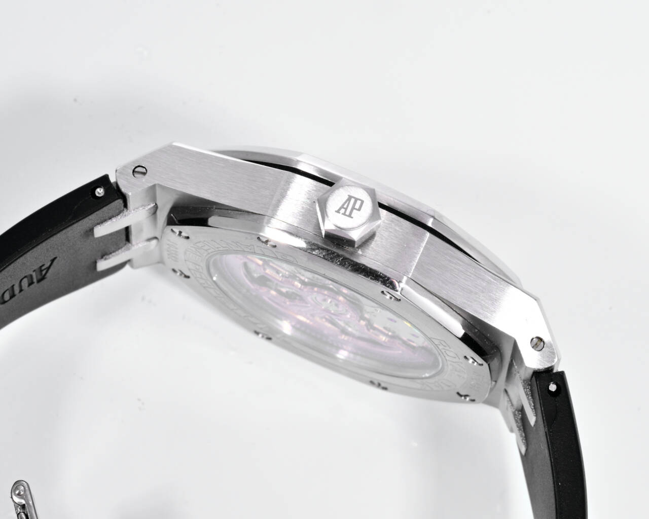 Audemars Piguet Royal Oak Offshore stainless steel case and bezel, pink dial, black rubber strap 37mm Women's Automatic