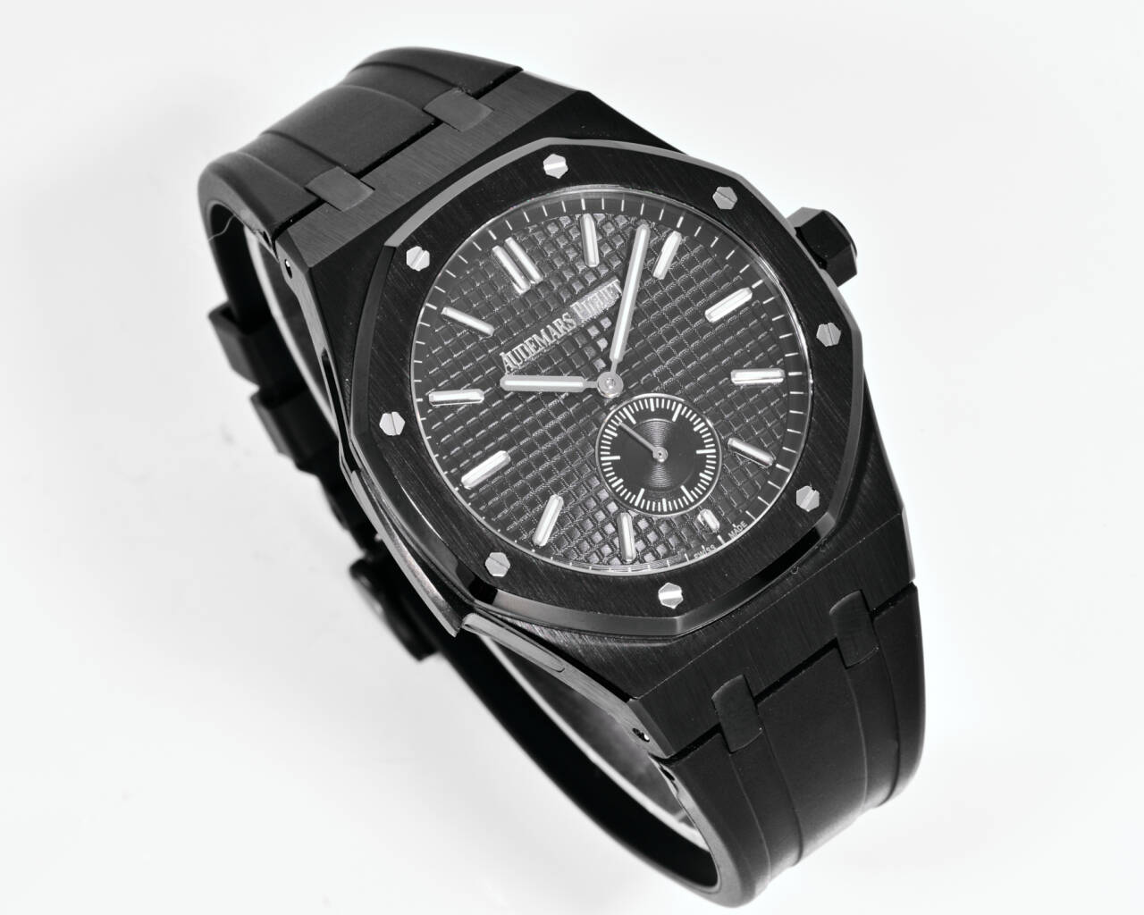 Audemars Piguet Royal Oak carica automatica 26591IP cassa nera, lunetta nera, quadrante grigio, cinturino in caucciù nero 37mm automatico da donna