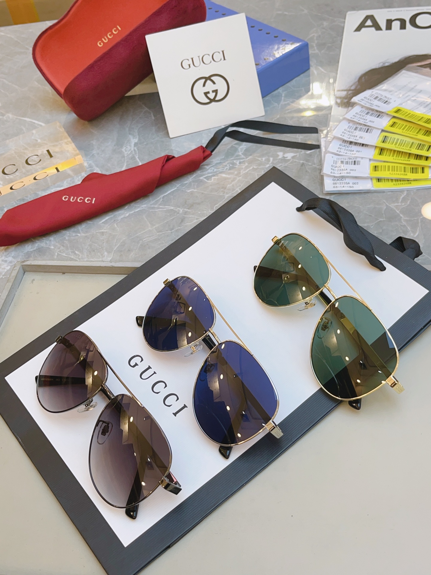 ，【GUCC*】古*驰新款太阳镜，MODEL：GG1233SA，SIZE：63口14-150