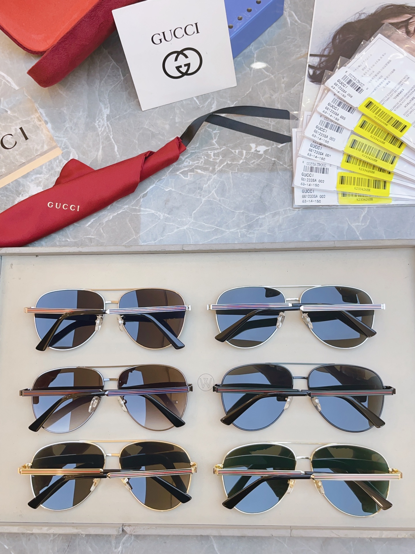 ，【GUCC*】古*驰新款太阳镜，MODEL：GG1233SA，SIZE：63口14-150