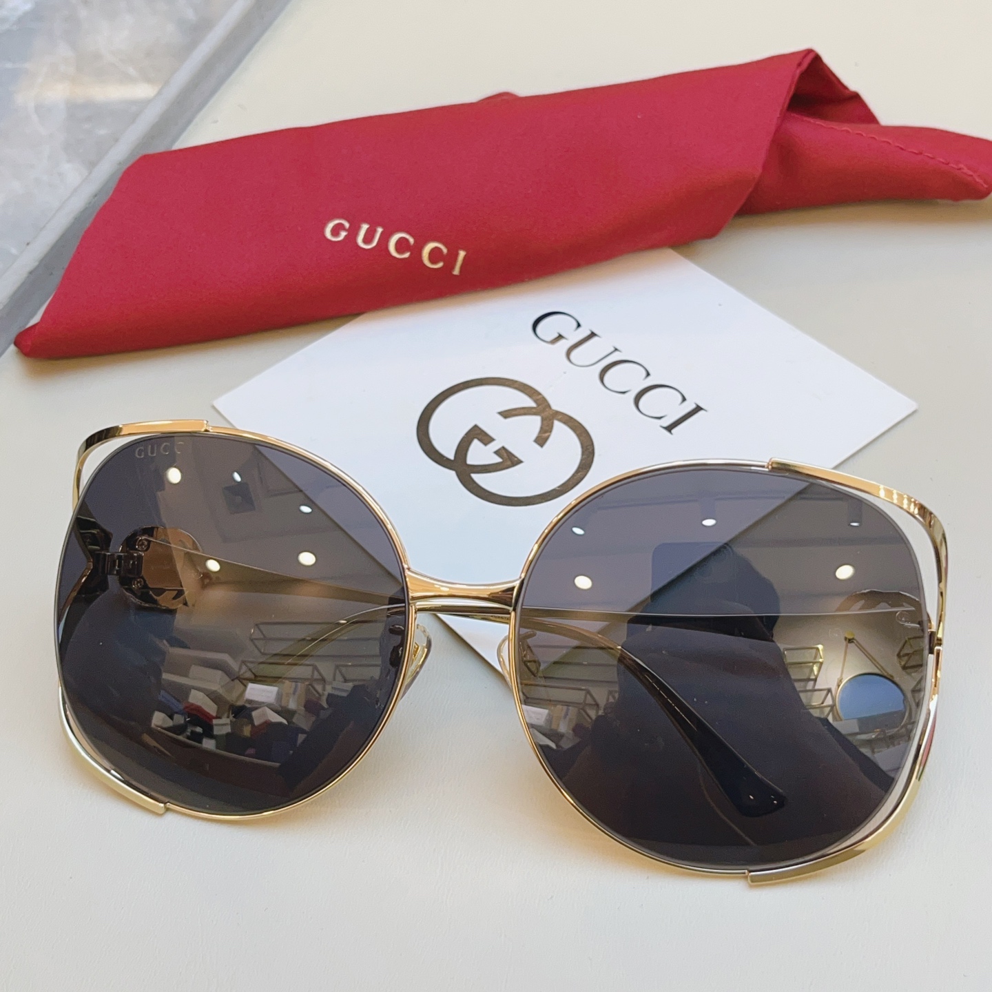 Gucci 0225SK Double Bridge Sunglasses, Comfortable Fit, Stylish Design
