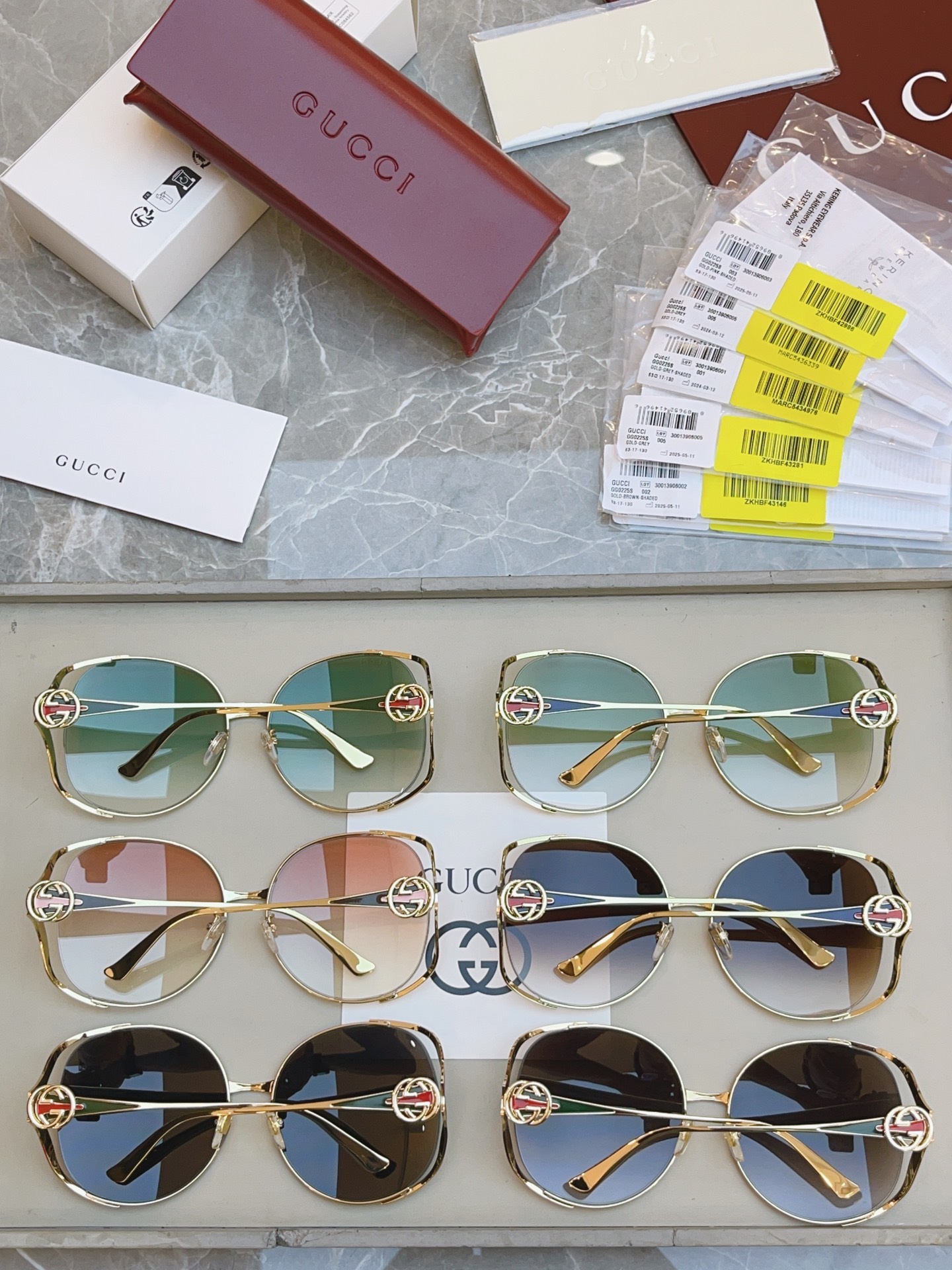  高端品质到货✨ 【GUCC*】古*驰 GG0225SK 双梁 包裹性非常好的版型，搭配双色金属镜腿，设