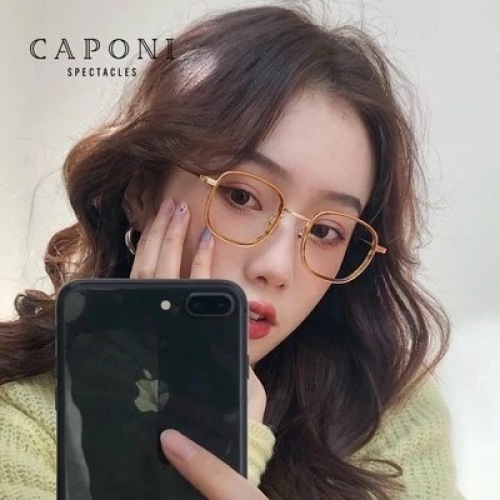 Caponi Spectacles Square Frame Eyeglasses for Women - Lightweight & Stylish