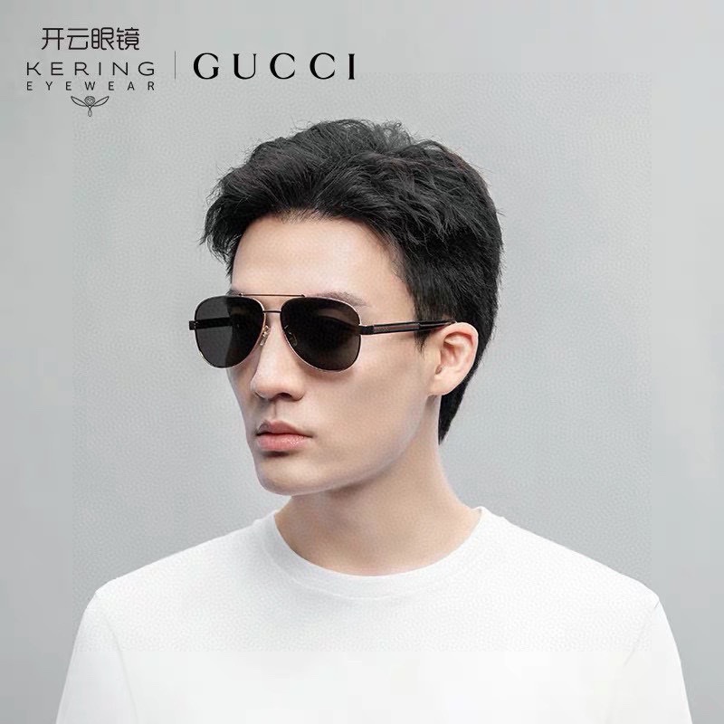 ， 齐色到了 高品质【GUCC*】古*驰 GG0528S 超经典蛤蟆款 高品质 新款金属墨镜 蛤蟆镜男女