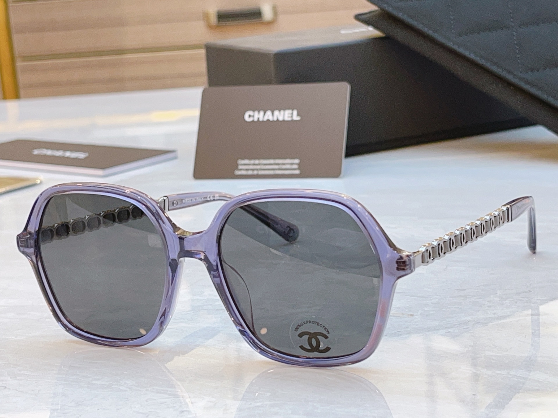 ，【CHANE*】香奈儿新款太阳镜🕶️🕶️，MODEL：CH3489Q，SIZE：55口19-145