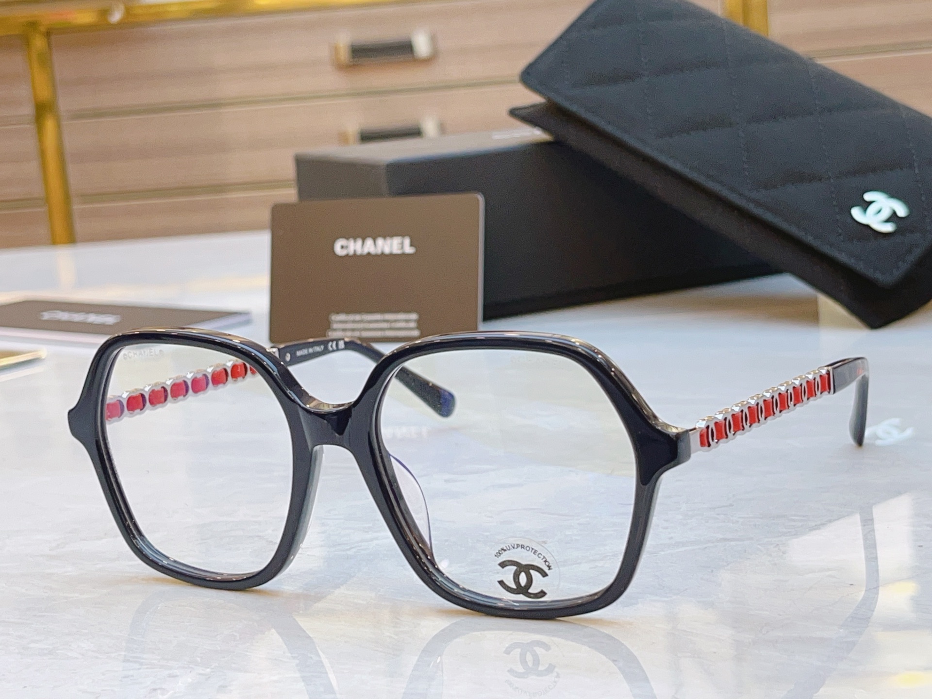 ，【CHANE*】香奈儿新款眼镜架，MODEL：CH3489Q，SIZE：55口19-145