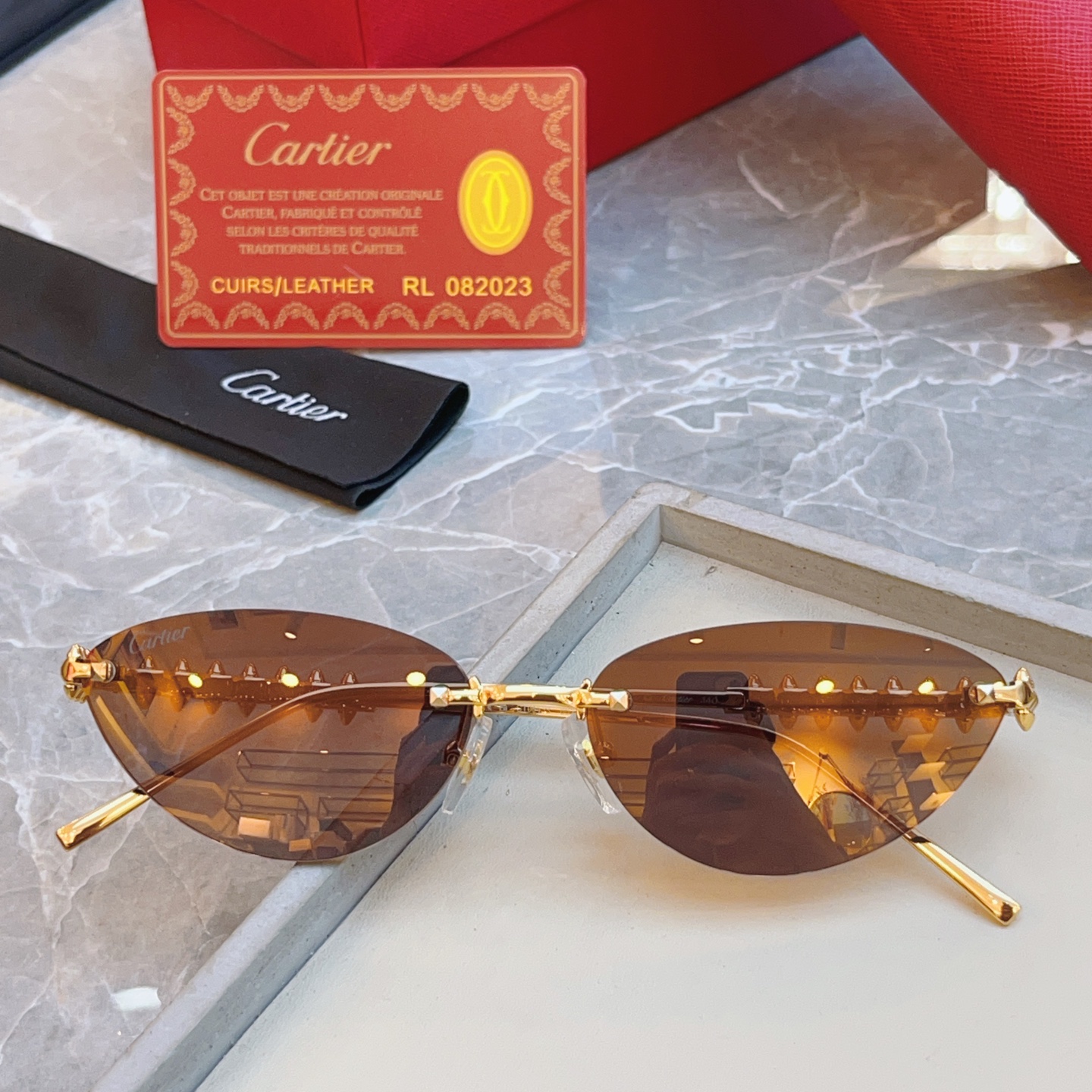 ，【CARTIE*】卡地*亚新款太阳镜🕶️，高版本✨CT0543S，size: 58口16-140