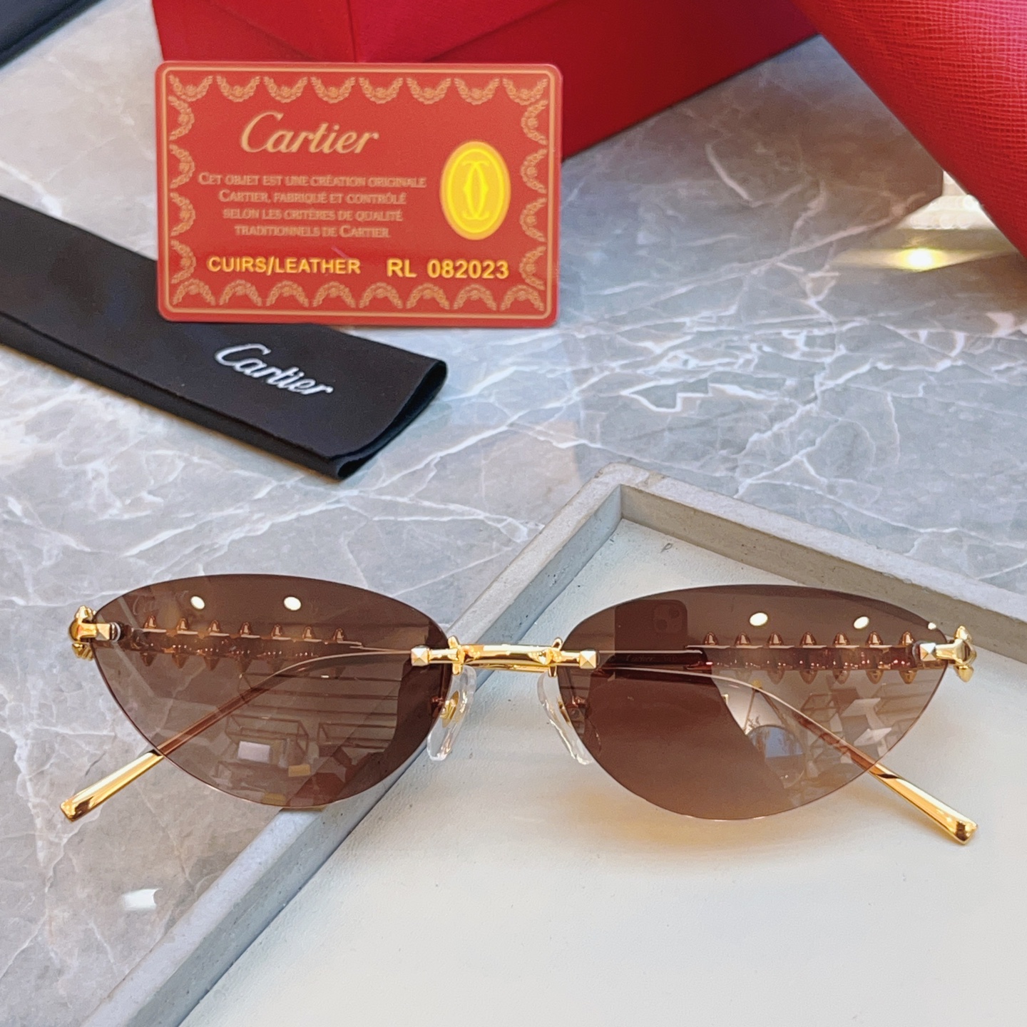 ，【CARTIE*】卡地*亚新款太阳镜🕶️，高版本✨CT0543S，size: 58口16-140