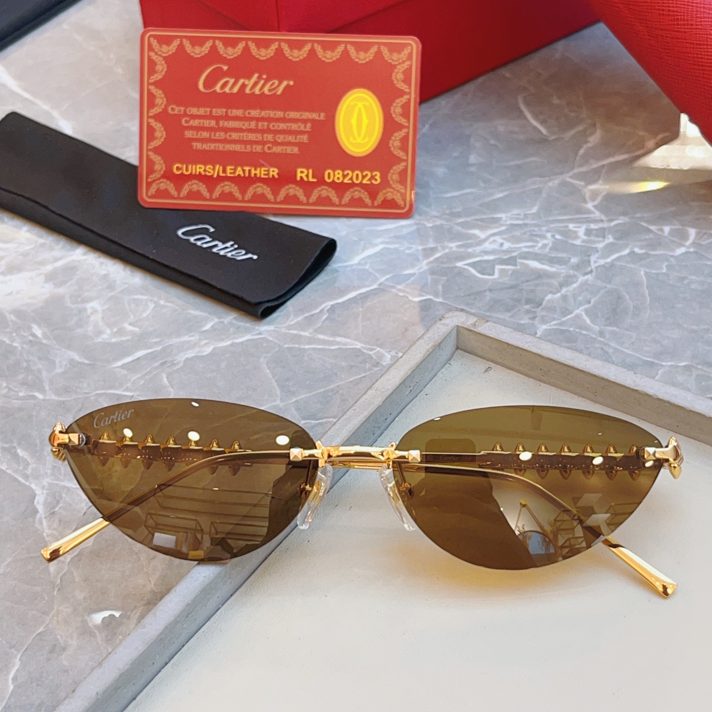 ，【CARTIE*】卡地*亚新款太阳镜🕶️，高版本✨CT0543S，size: 58口16-140