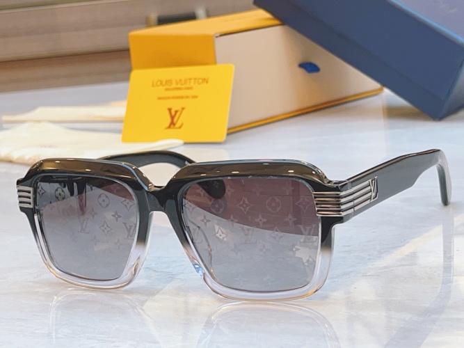Louis Vuitton Z2910U Black Square Sunglasses for Men and Women 56-18-145