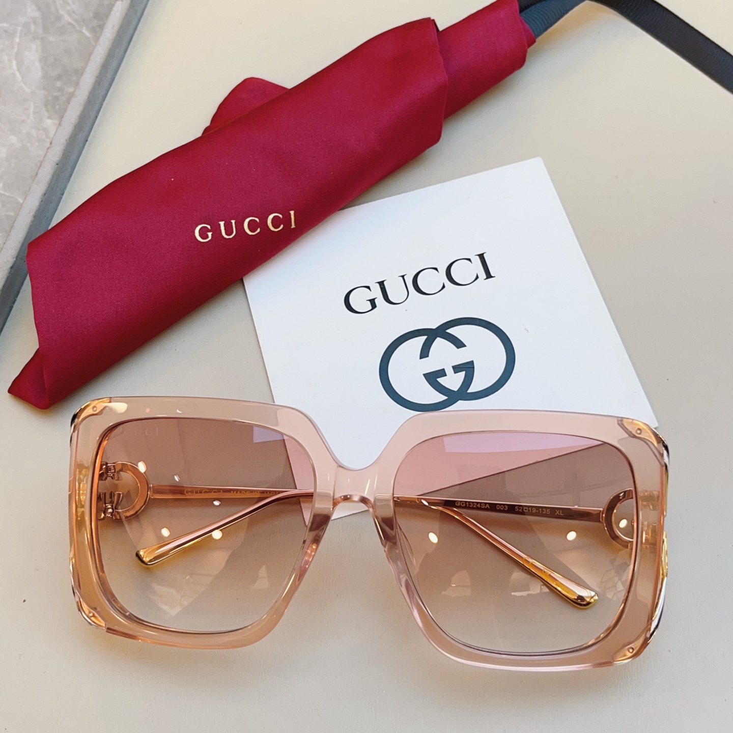 ，【GUCC*】古*驰新款太阳镜🕶️，高版本✨GG1324SA，SIZE:52口19-135 XL