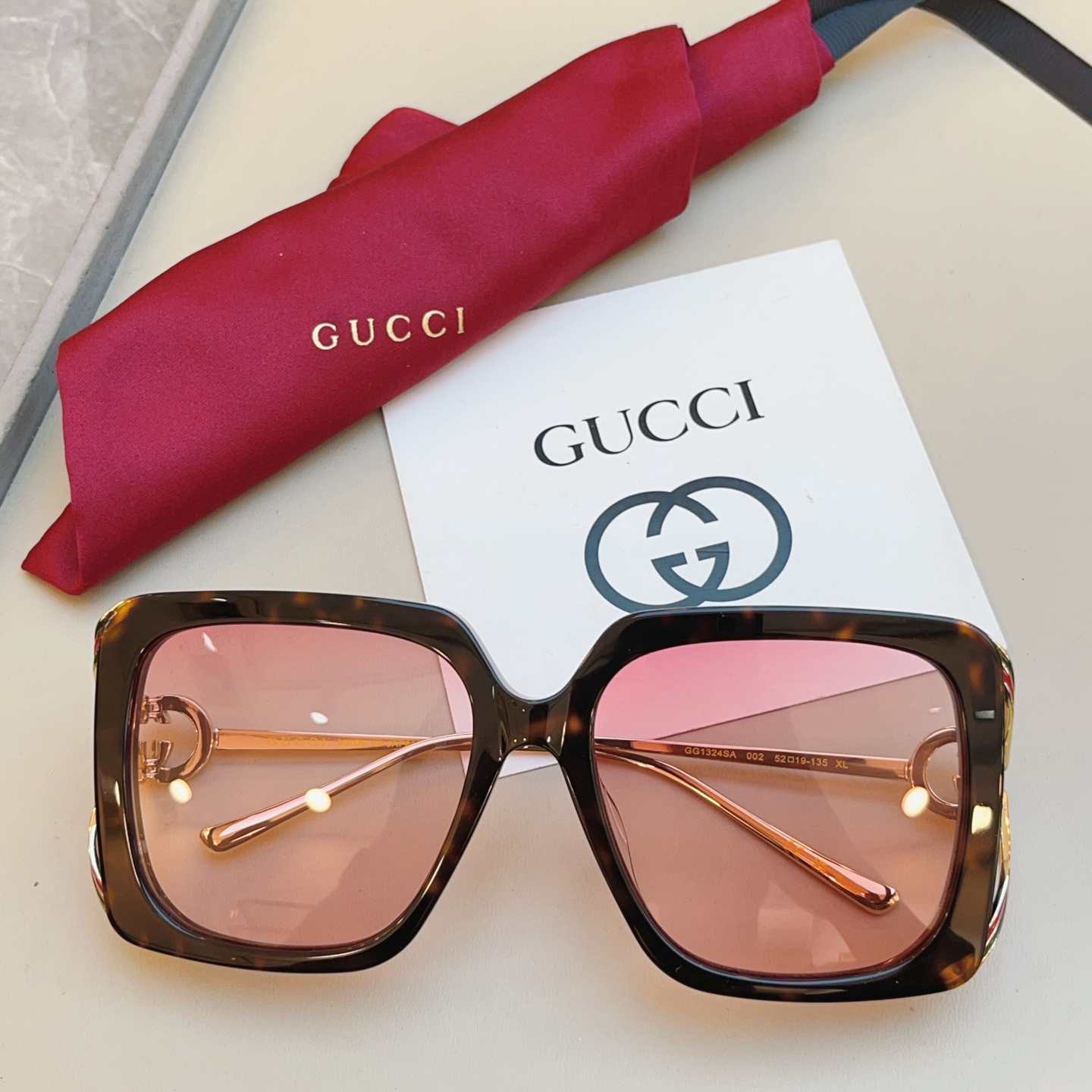 ，【GUCC*】古*驰新款太阳镜🕶️，高版本✨GG1324SA，SIZE:52口19-135 XL