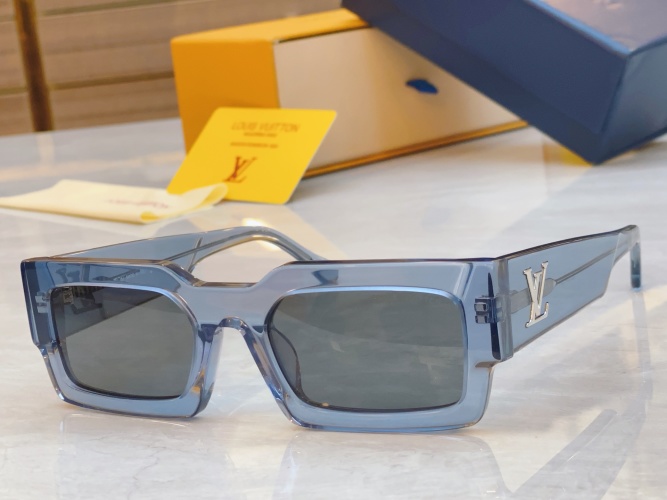 Louis Vuitton Z2703E Blue Acetate Sunglasses with LV Signature Accents 1 Louis Vuitton Z2703E Blue Acetate Sunglasses with LV Signature Accents