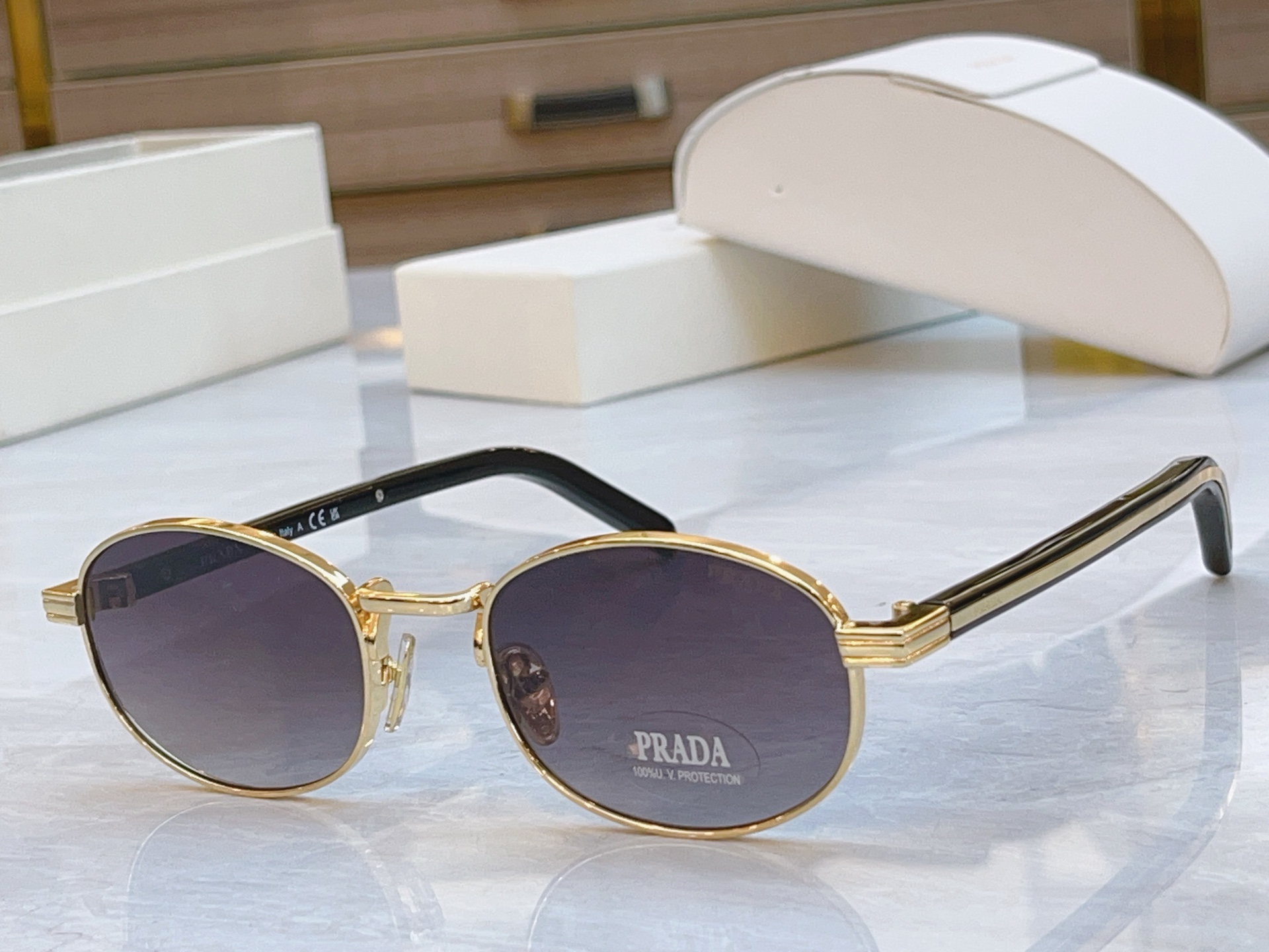 ，【PRAD*】普拉*达新款太阳镜，MODEL：PR B53S，SIZE：52口21-140