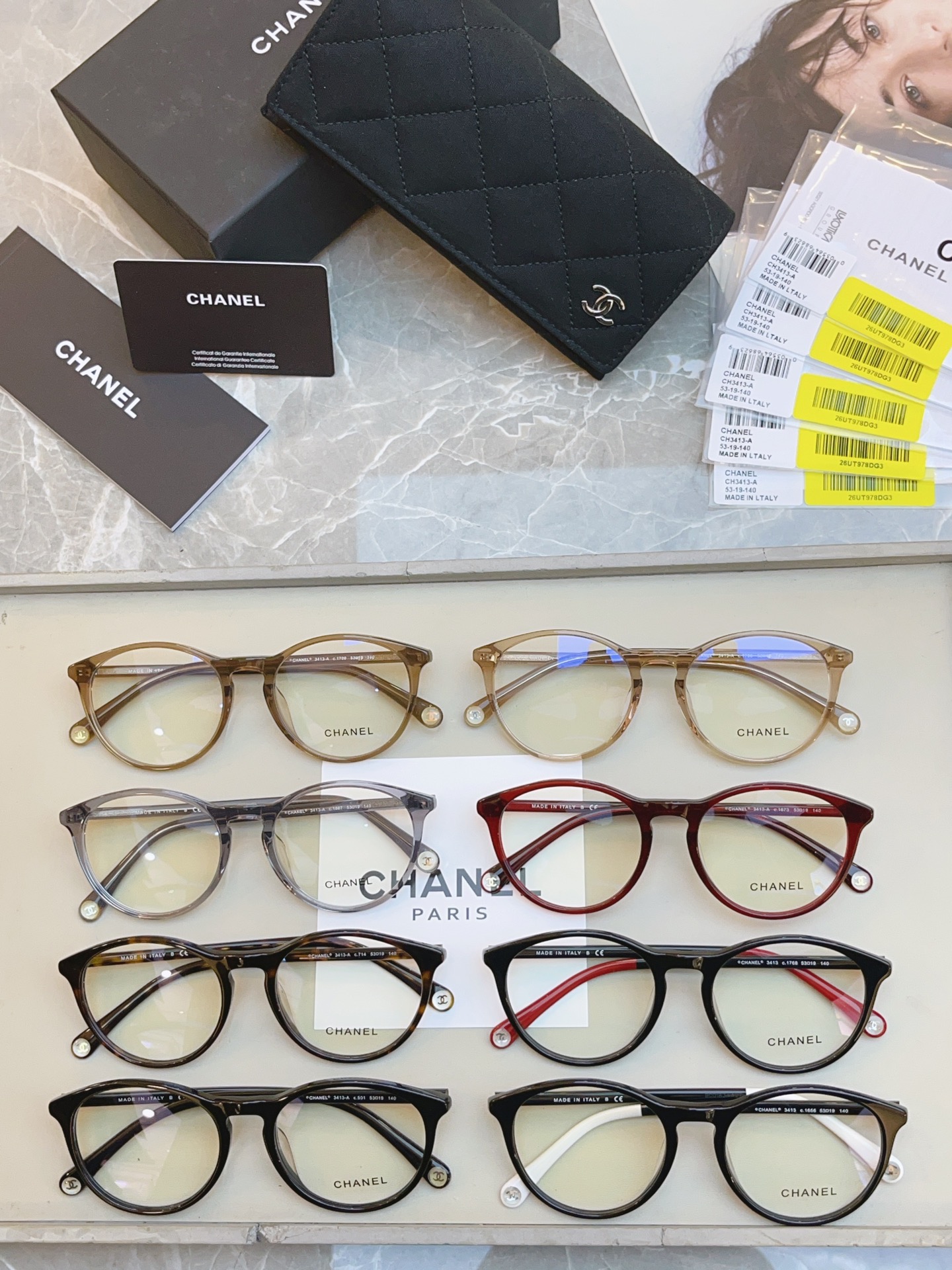 ，【CHANE*】香奈*儿新款光学架，MODELCH3413，男女同款，可配情侣款，SIZE：53口19