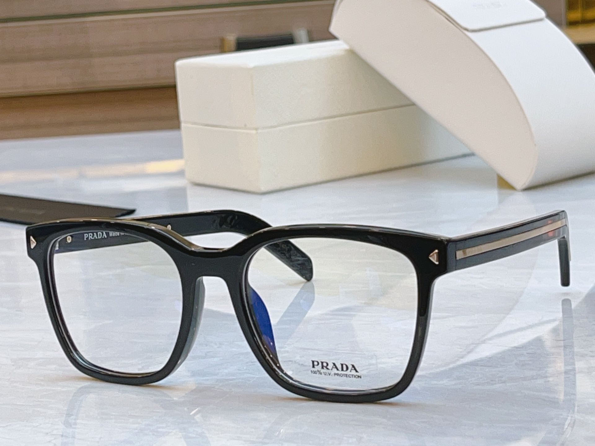 ，【PRAD*】普拉*达新款眼镜架，MODEL：VPR B11v，SIZE：54口21-150