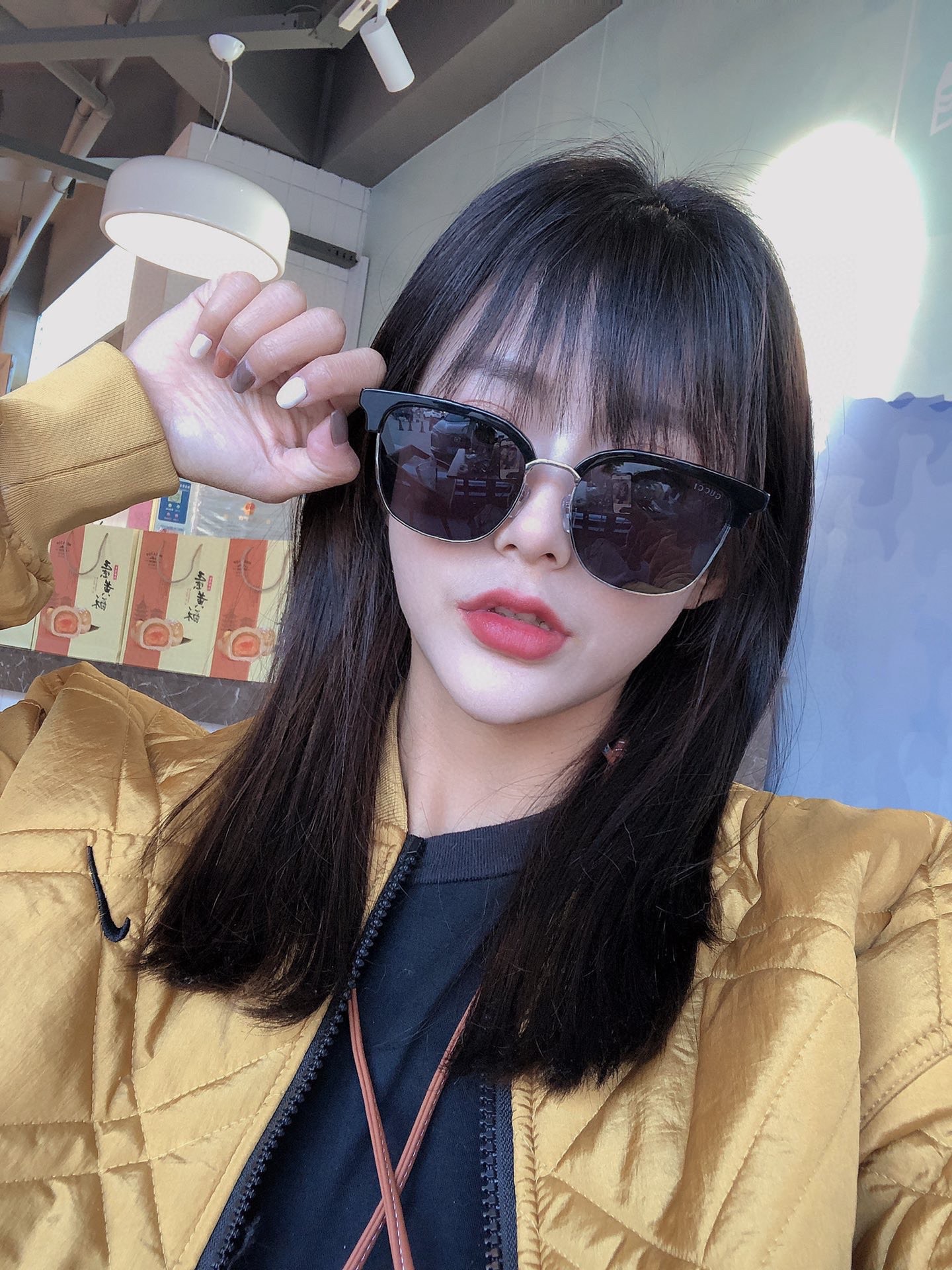  ，G家竹节墨镜 原包装二维条码袋☑️【GUCC*】古*奇GG0846SK 博主推荐款➡️此工艺难度成本