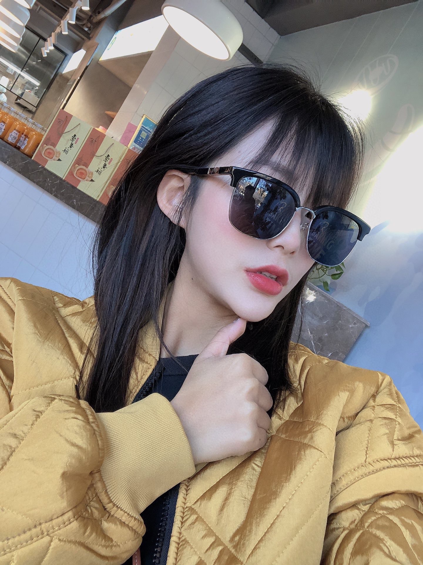  ，G家竹节墨镜 原包装二维条码袋☑️【GUCC*】古*奇GG0846SK 博主推荐款➡️此工艺难度成本