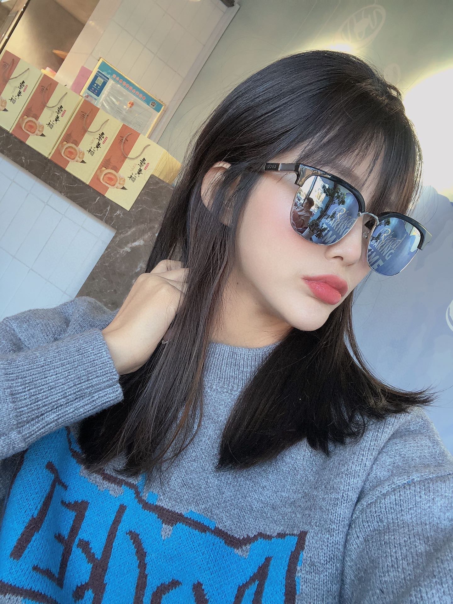  ，G家竹节墨镜 原包装二维条码袋☑️【GUCC*】古*奇GG0846SK 博主推荐款➡️此工艺难度成本