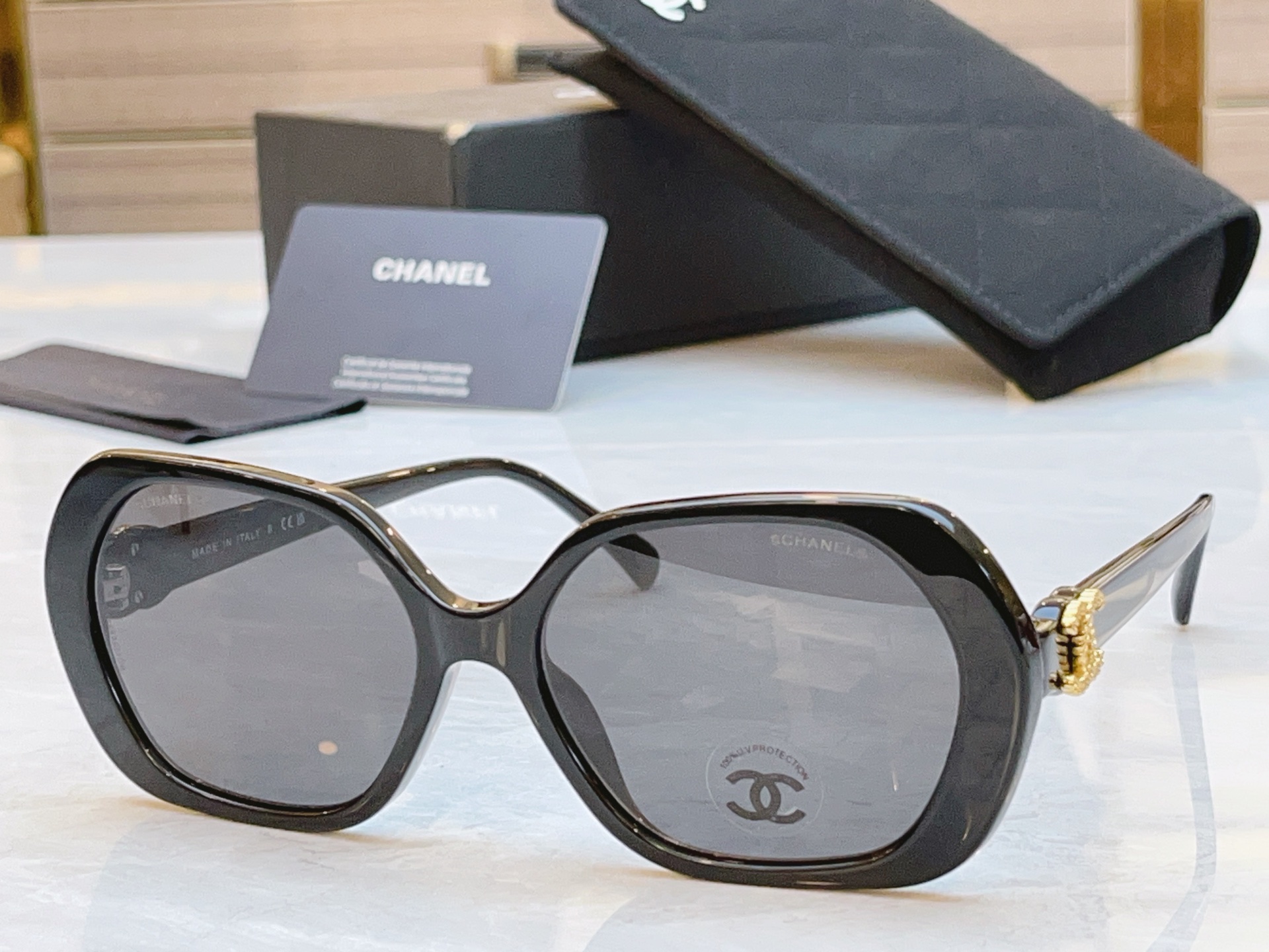 ，【CHANE*】香奈儿新款太阳镜🕶️，MODEL：CH3496，SIZE：55口18-145