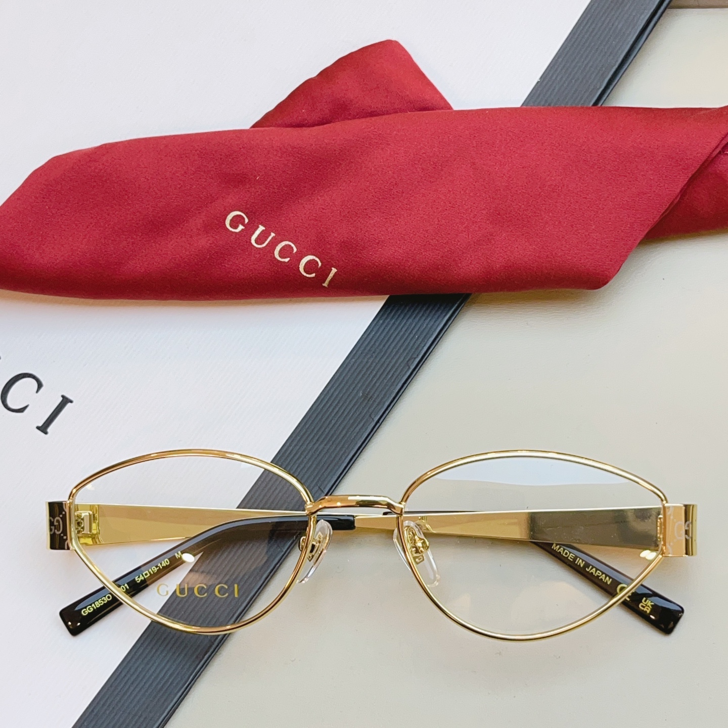Gucci Gold Metal Frame Women's Optical Glasses Stylish and Elegant