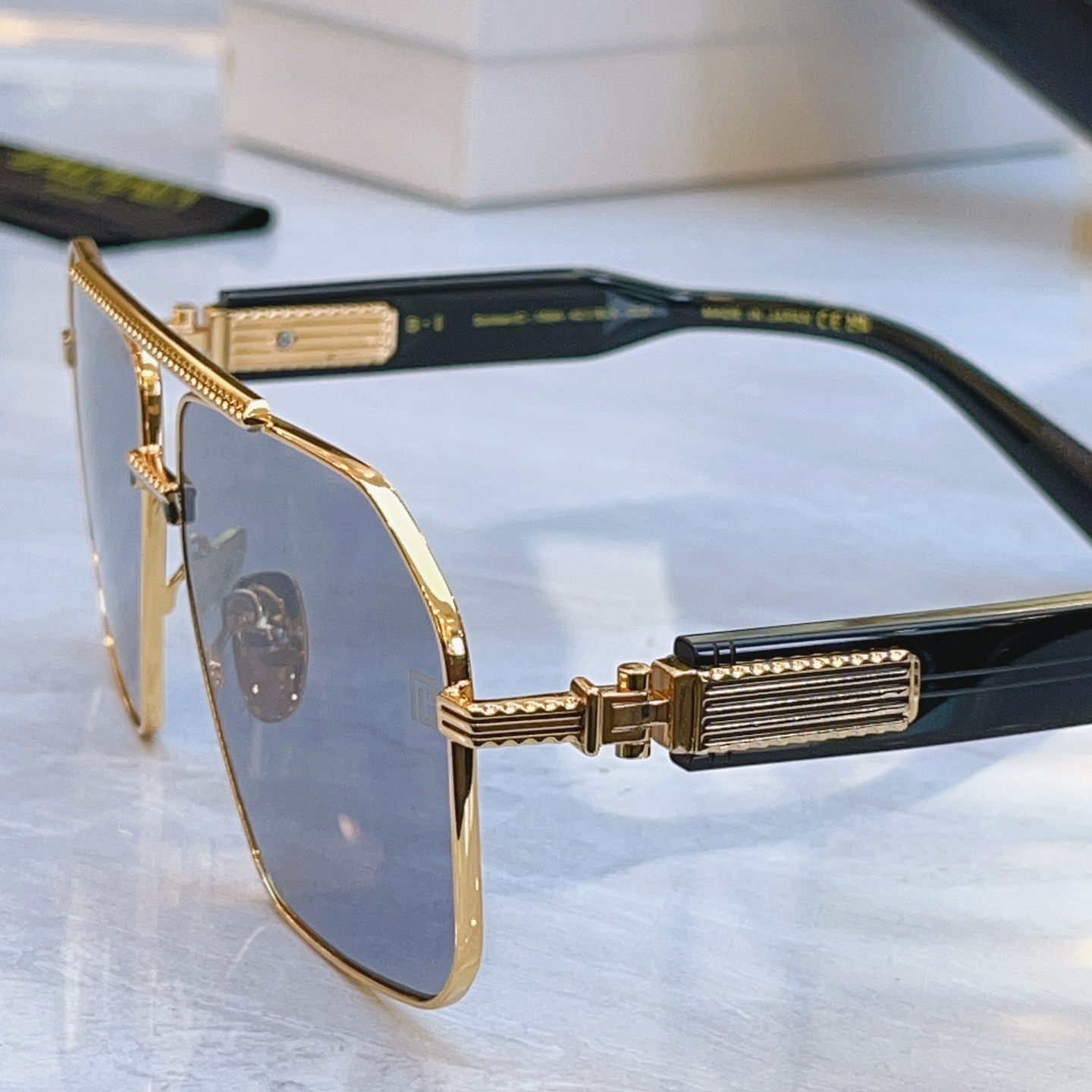 ，【Balmai*】巴尔*曼新款太阳镜，Soldier/C-159A-42//BLK-GLD，size: