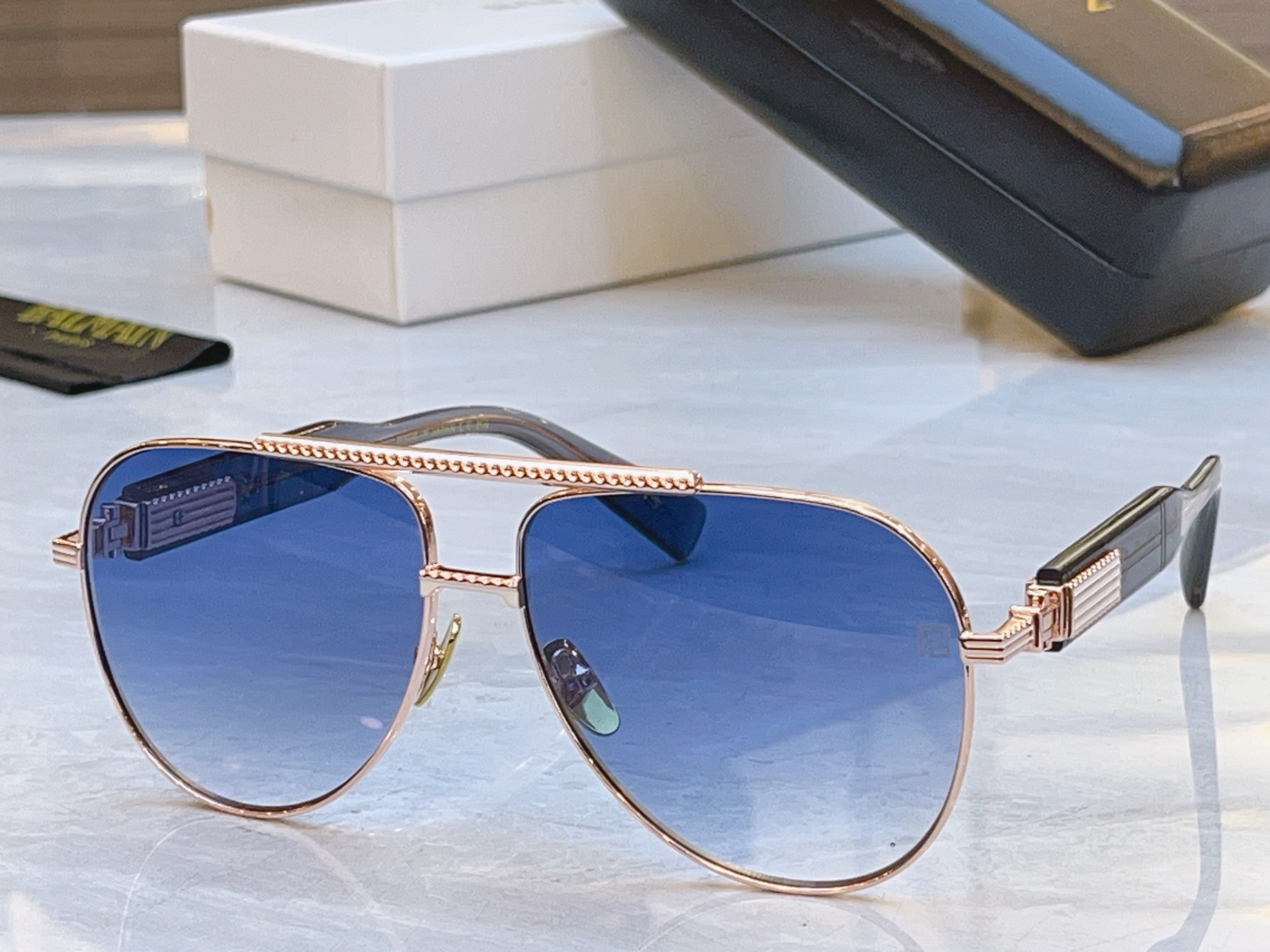 ，【Balmai*】巴尔*曼新款太阳镜，Soldier/C-159A-42//BLK-GLD，size: