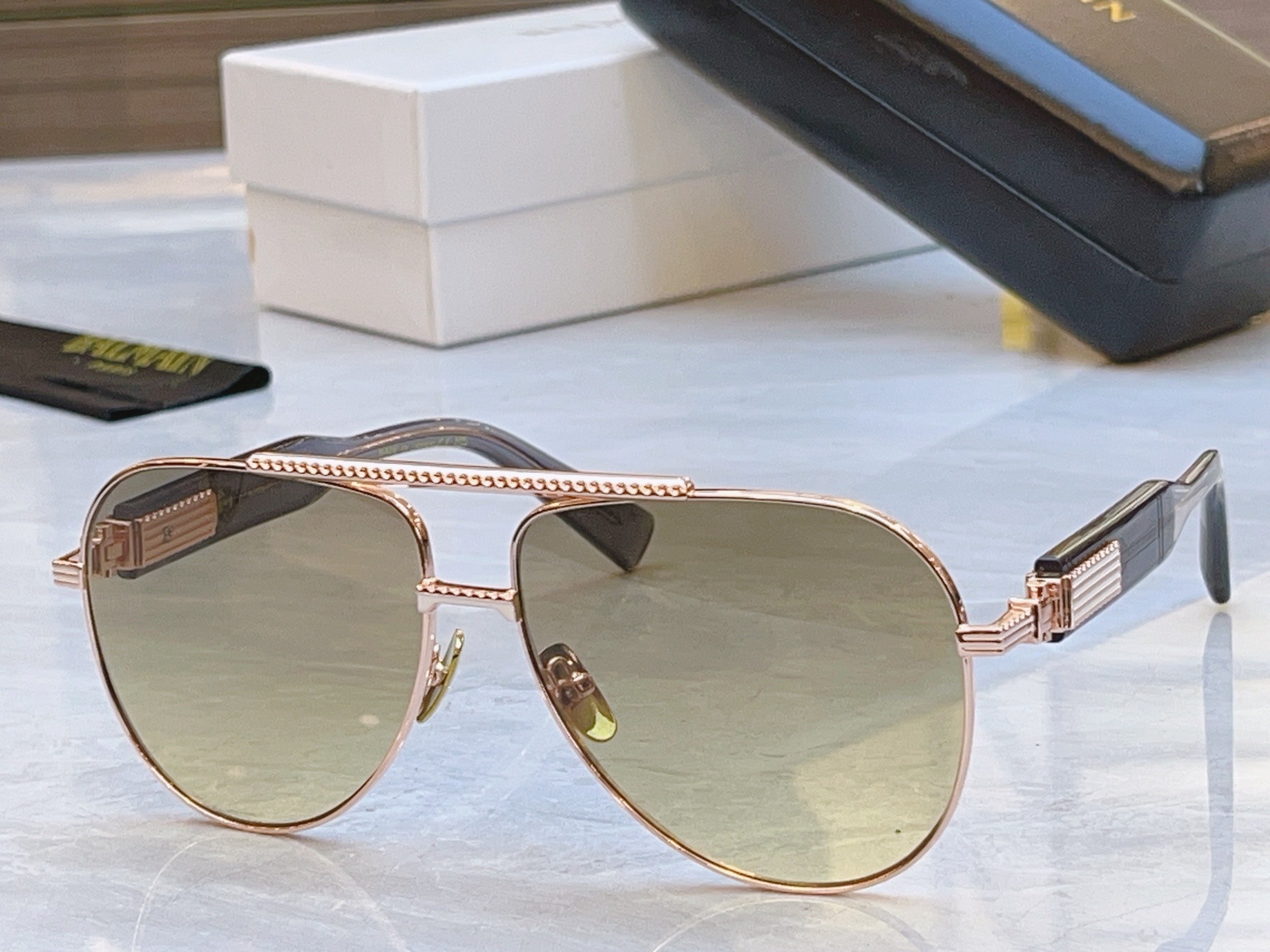 ，【Balmai*】巴尔*曼新款太阳镜，Soldier/C-159A-42//BLK-GLD，size: