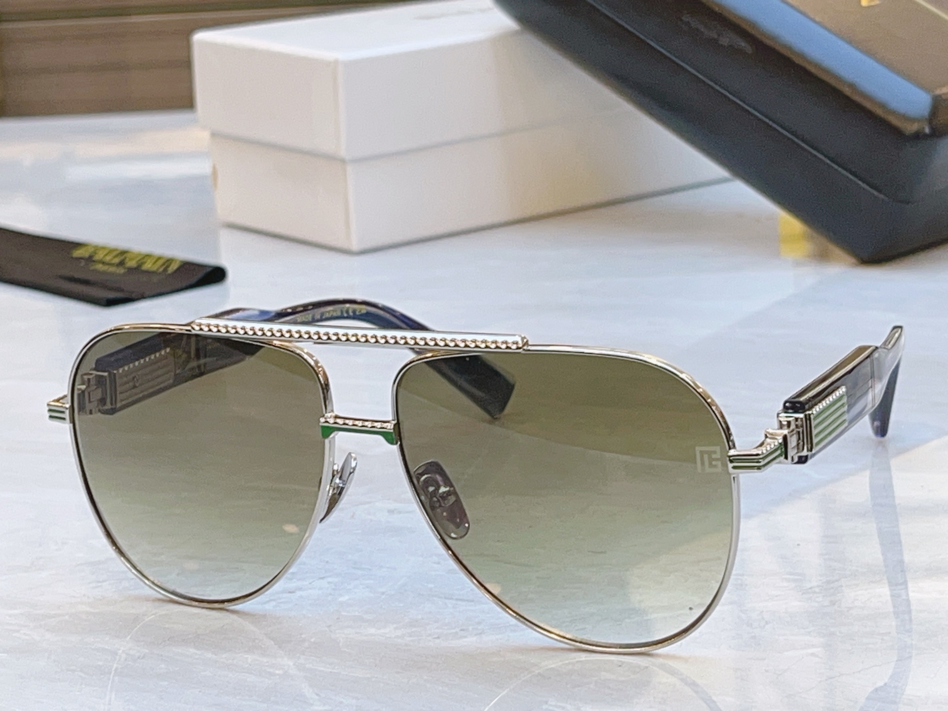 ，【Balmai*】巴尔*曼新款太阳镜，Soldier/C-159A-42//BLK-GLD，size: