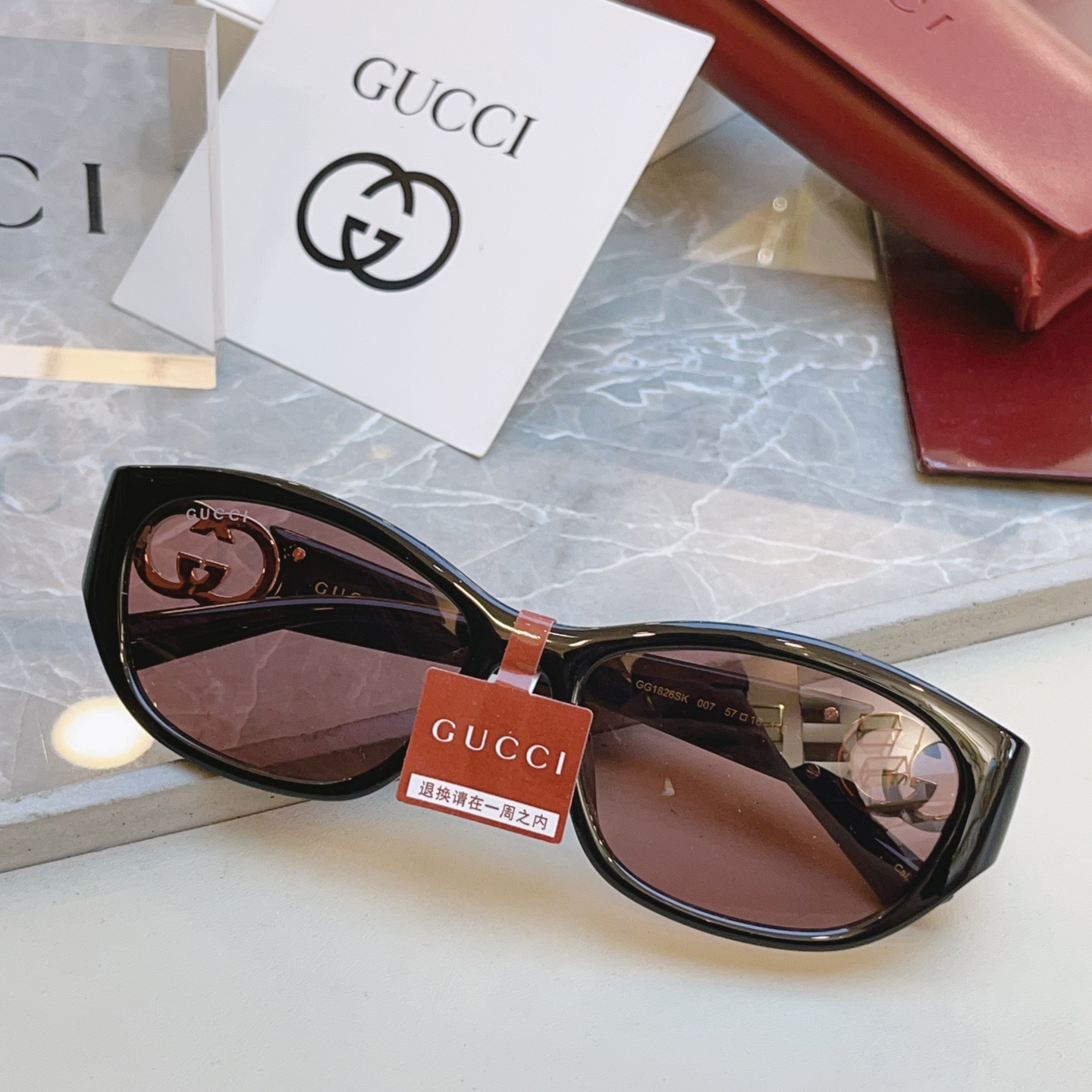 ，【GUCC*】古*驰新款太阳镜 高版本✨，MODEL：GG1826SK，SIZE：57口16-140 