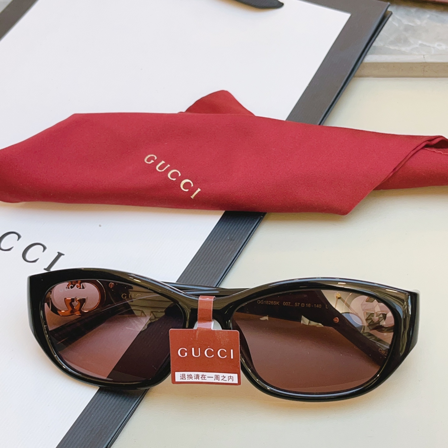 ，【GUCC*】古*驰新款太阳镜 高版本✨，MODEL：GG1826SK，SIZE：57口16-140 