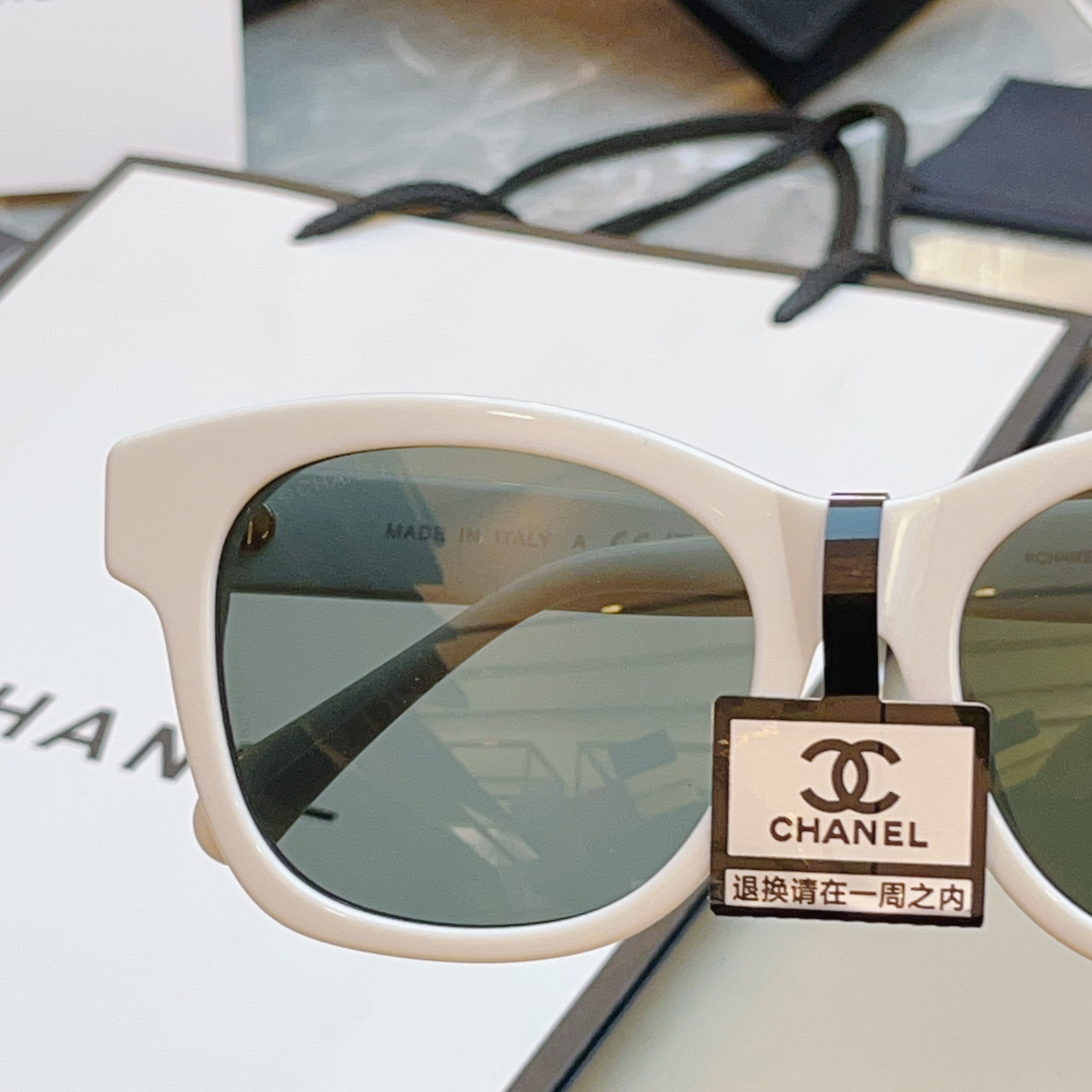 ，【CHANE*】香奈*儿新款太阳镜🕶️ 高版本✨，MODEL：CH5482-H，SIZE：54口17-