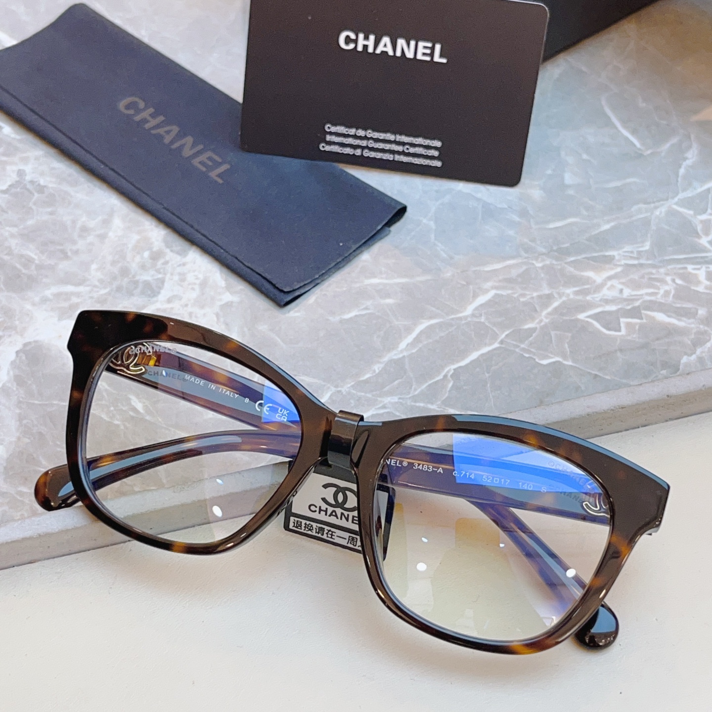 ，【CHANE*】香奈*儿新款眼镜架👓 高版本✨，MODEL：CH3483-A，SIZE：52口17-1