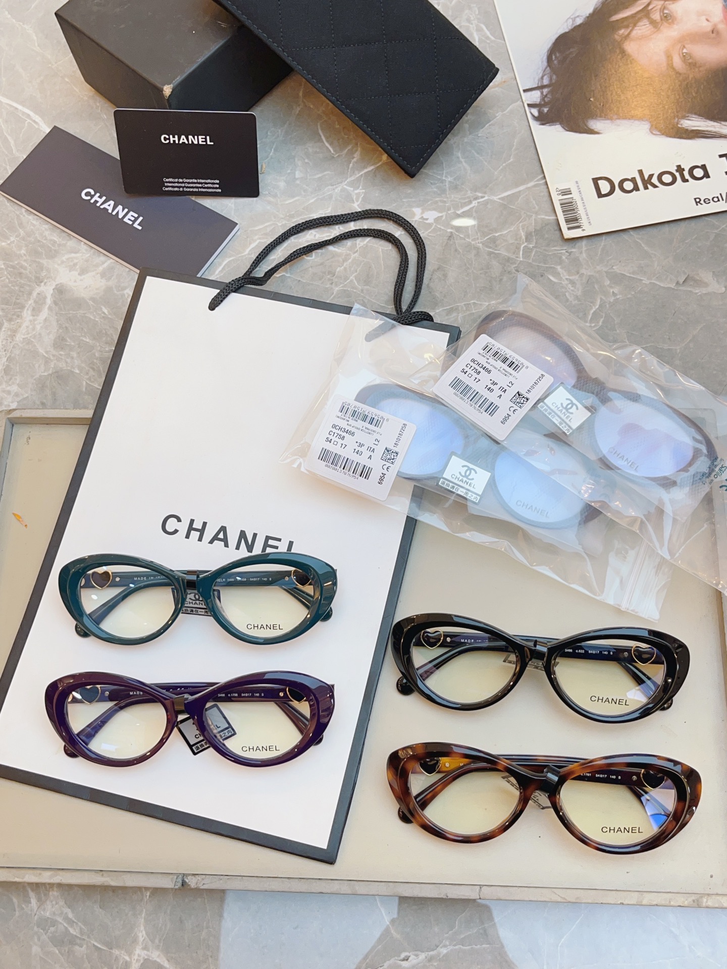 ，【CHANE*】香奈*儿新款眼镜架👓 高版本✨，MODEL：3466，SIZE：54口17-140 S