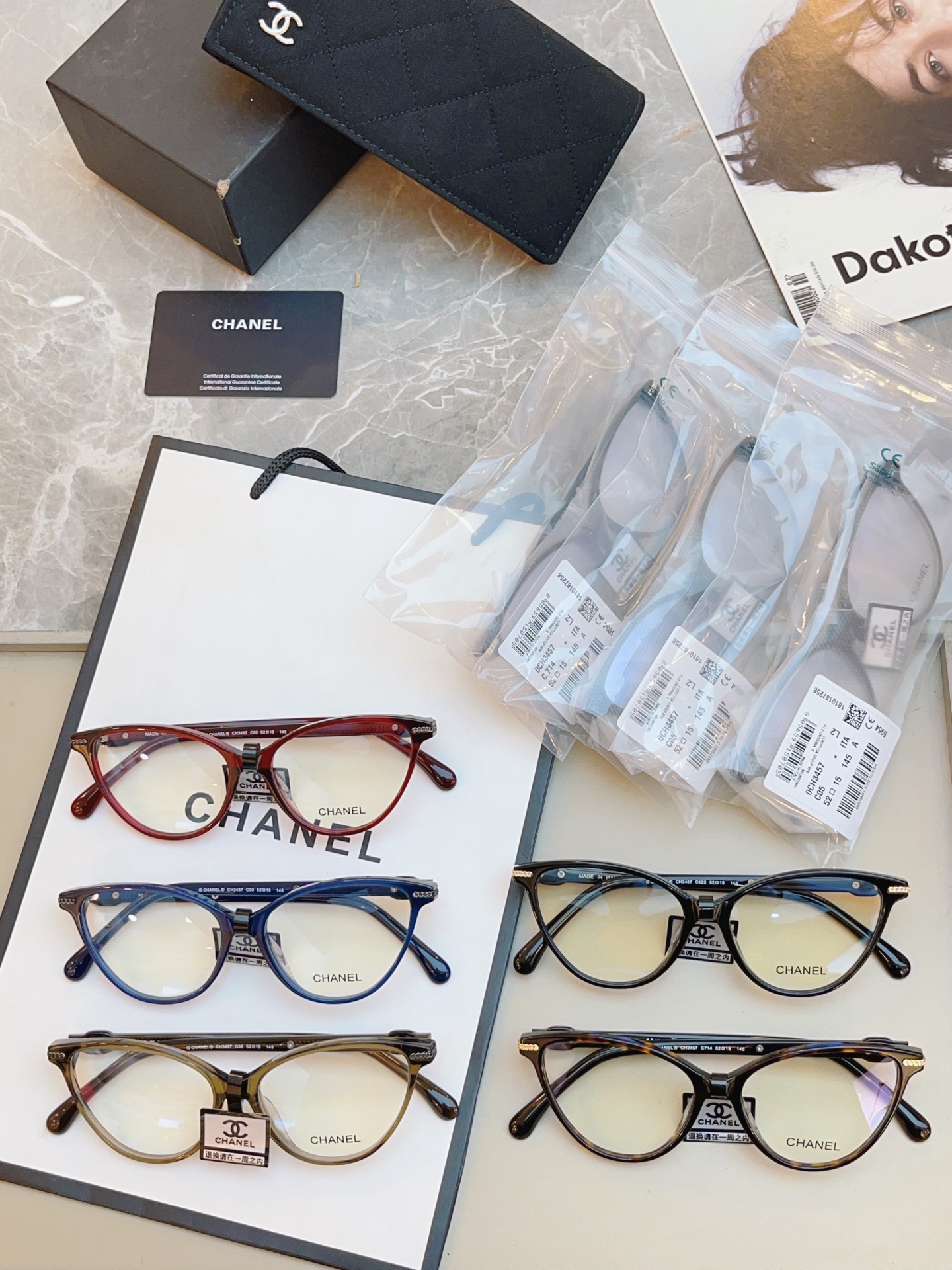 ，【CHANE*】香奈*儿新款眼镜架👓 高版本✨，MODEL：CH3457，SIZE：52口15-145