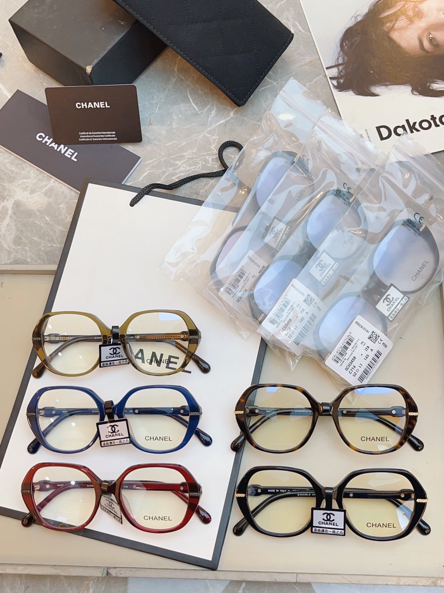 ，【CHANE*】香奈*儿新款眼镜架👓 高版本✨，MODEL：CH3458，SIZE：52口17-145