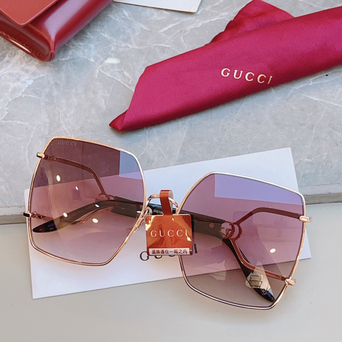 ，【GUCC*】古驰新款太阳镜🕶️ 高版本✨，MODEL：GG1564SA，SIZE:61口17-145