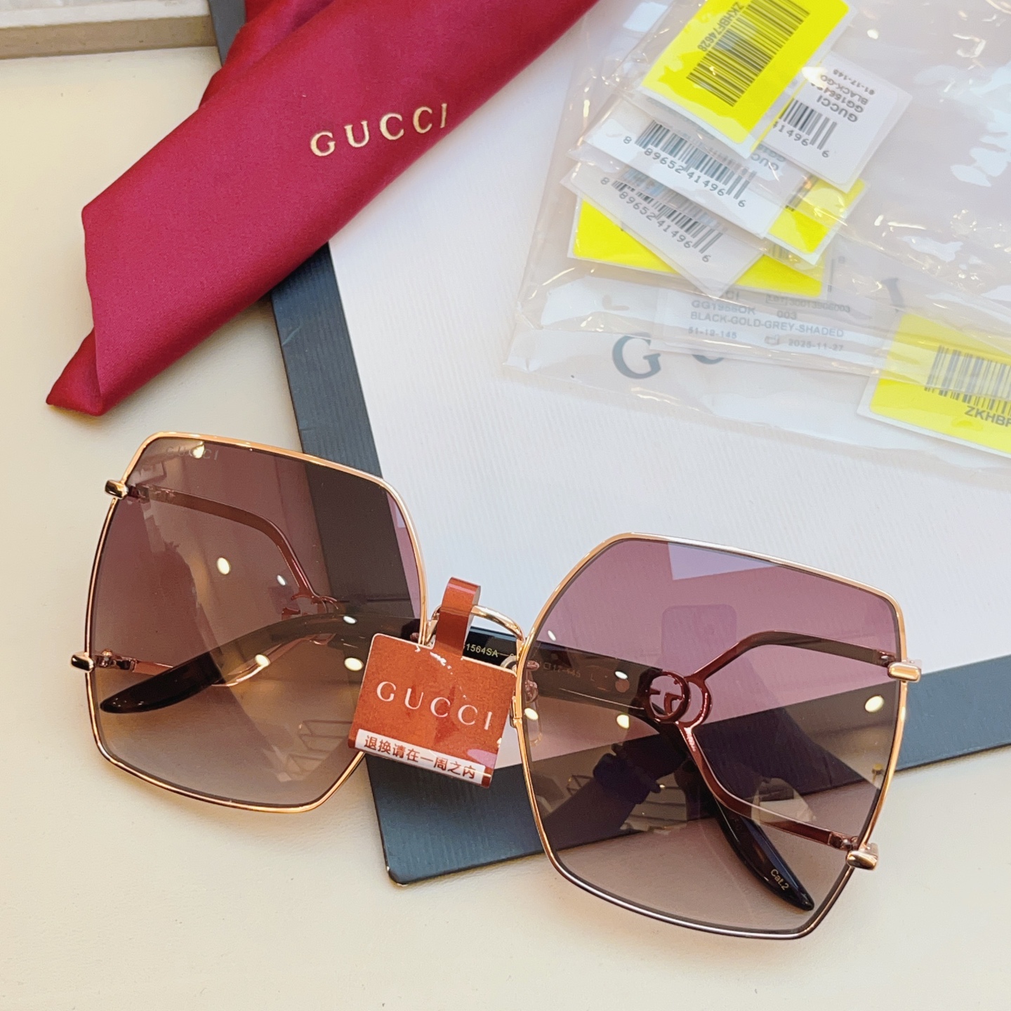 ，【GUCC*】古驰新款太阳镜🕶️ 高版本✨，MODEL：GG1564SA，SIZE:61口17-145