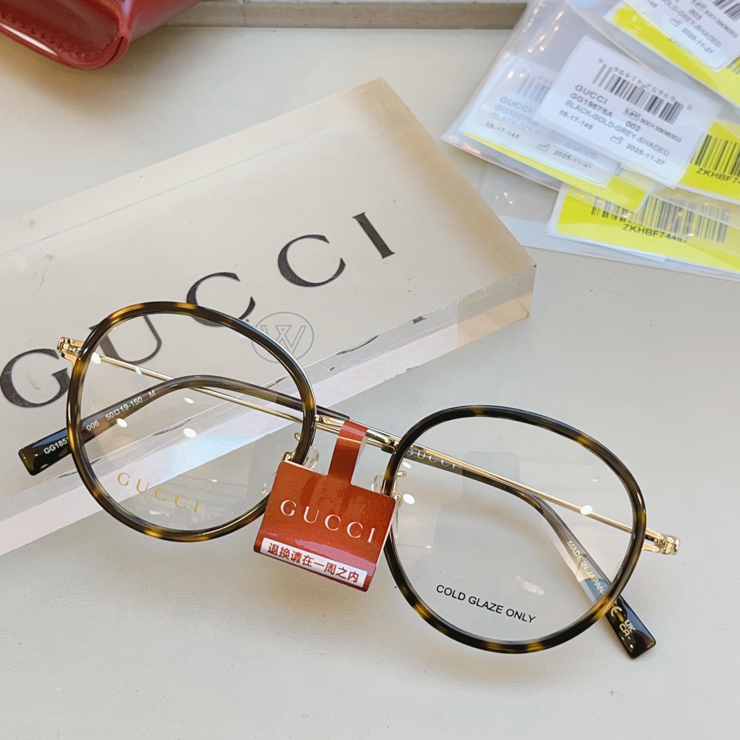，【GUCC*】古驰新款眼镜架👓 高版本✨，MODEL：GG1851OA，SIZE:50口19-150 