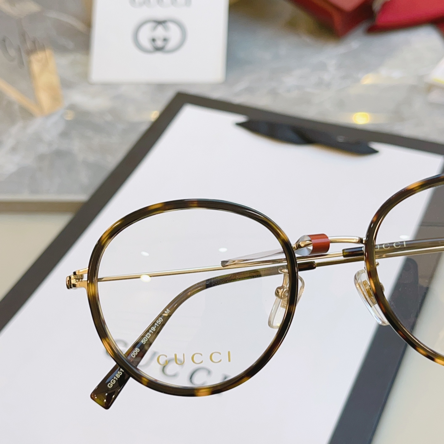 ，【GUCC*】古驰新款眼镜架👓 高版本✨，MODEL：GG1851OA，SIZE:50口19-150 