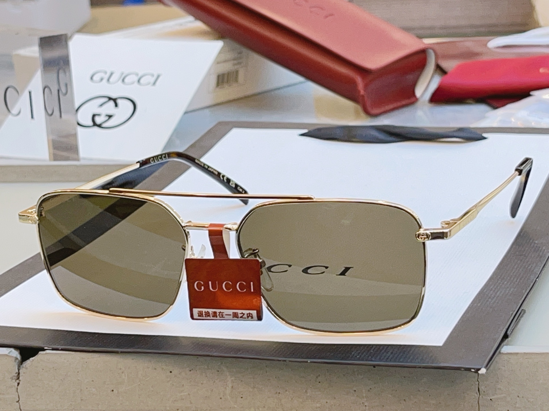 ，【GUCC*】古驰新款太阳镜🕶️ 高版本✨，MODEL：GG1957SA，SIZE:58口17-145