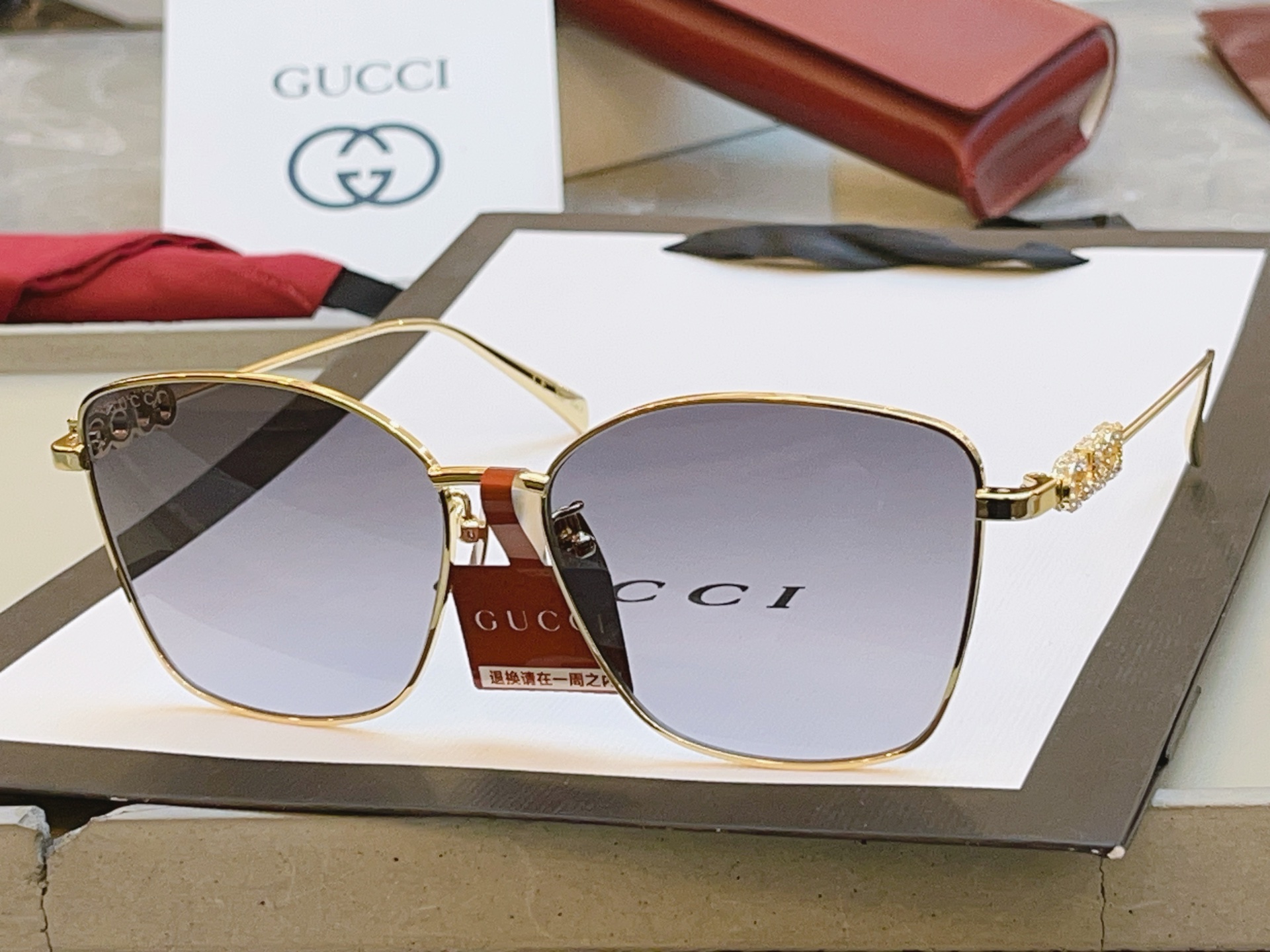 ，【GUCC*】古驰新款太阳镜🕶️ 高版本✨，MODEL：GG1914SA，SIZE:60口15-145