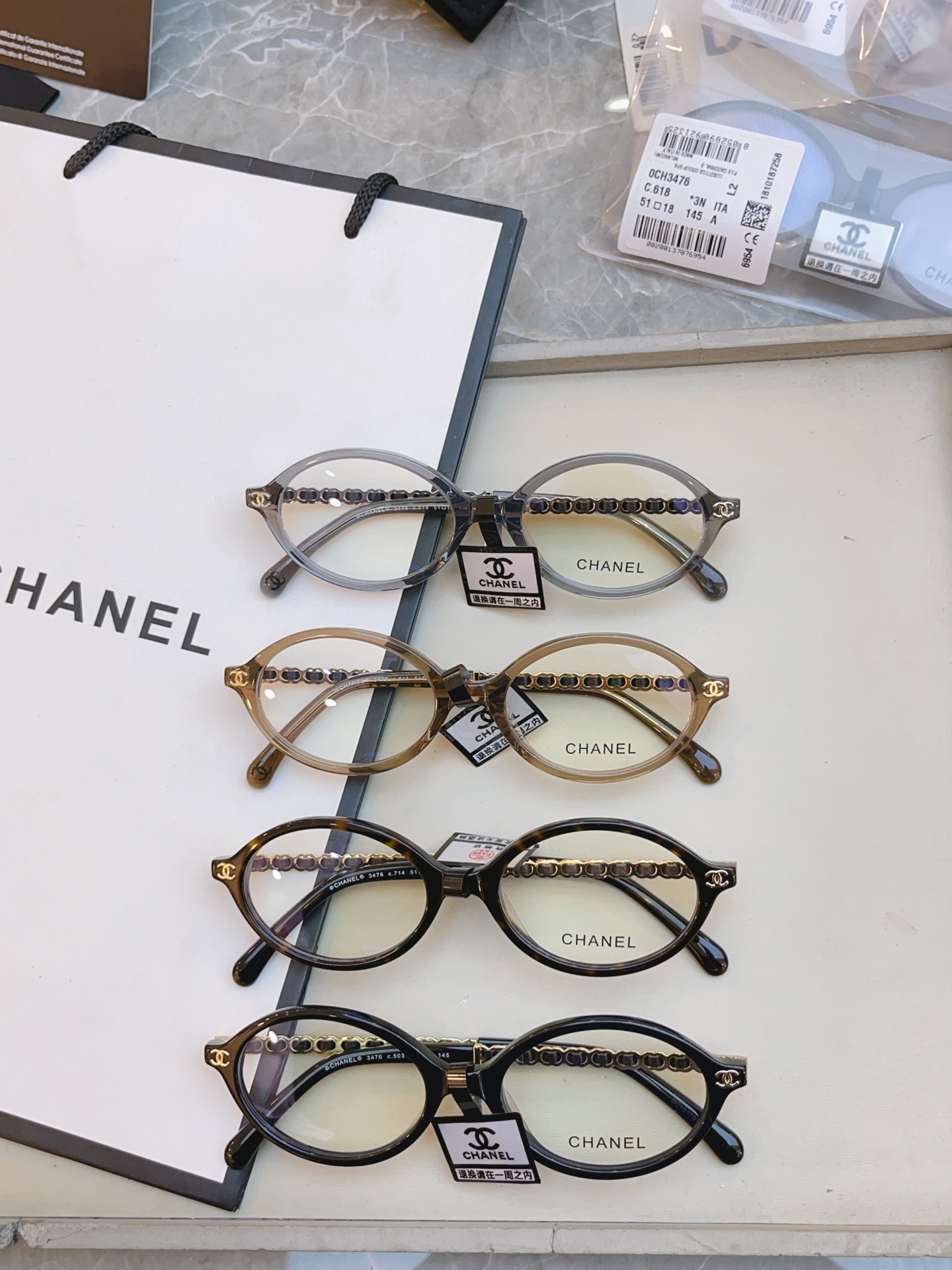 ，【CHANE*】香奈儿新款眼镜架 高品质✨，MODEL：3476，SIZE：51口18-145