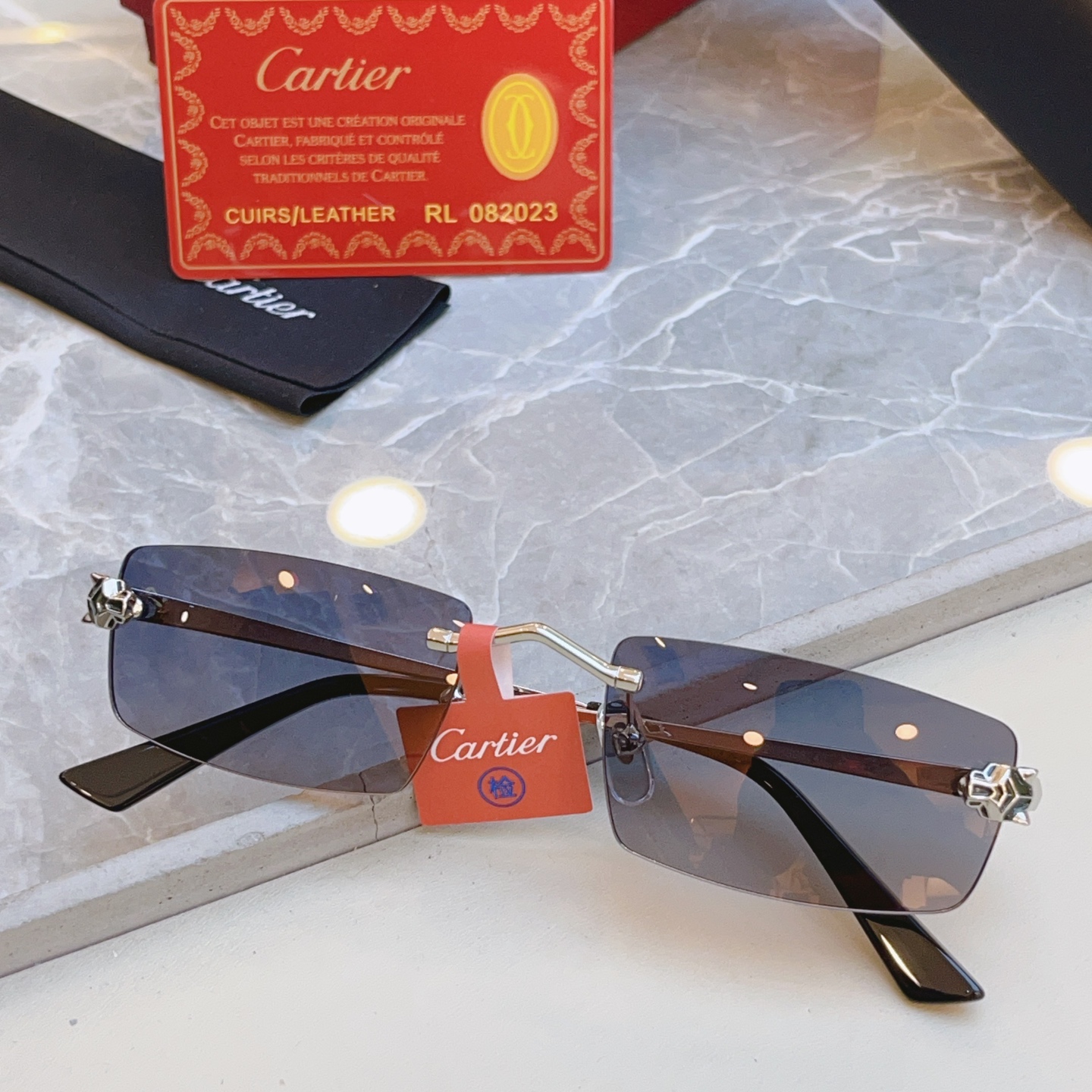 高版本✨，【CARTIE*】卡地*亚新款太阳镜，18K金电镀 镜片蔡司logo✨， MODEL:CT05