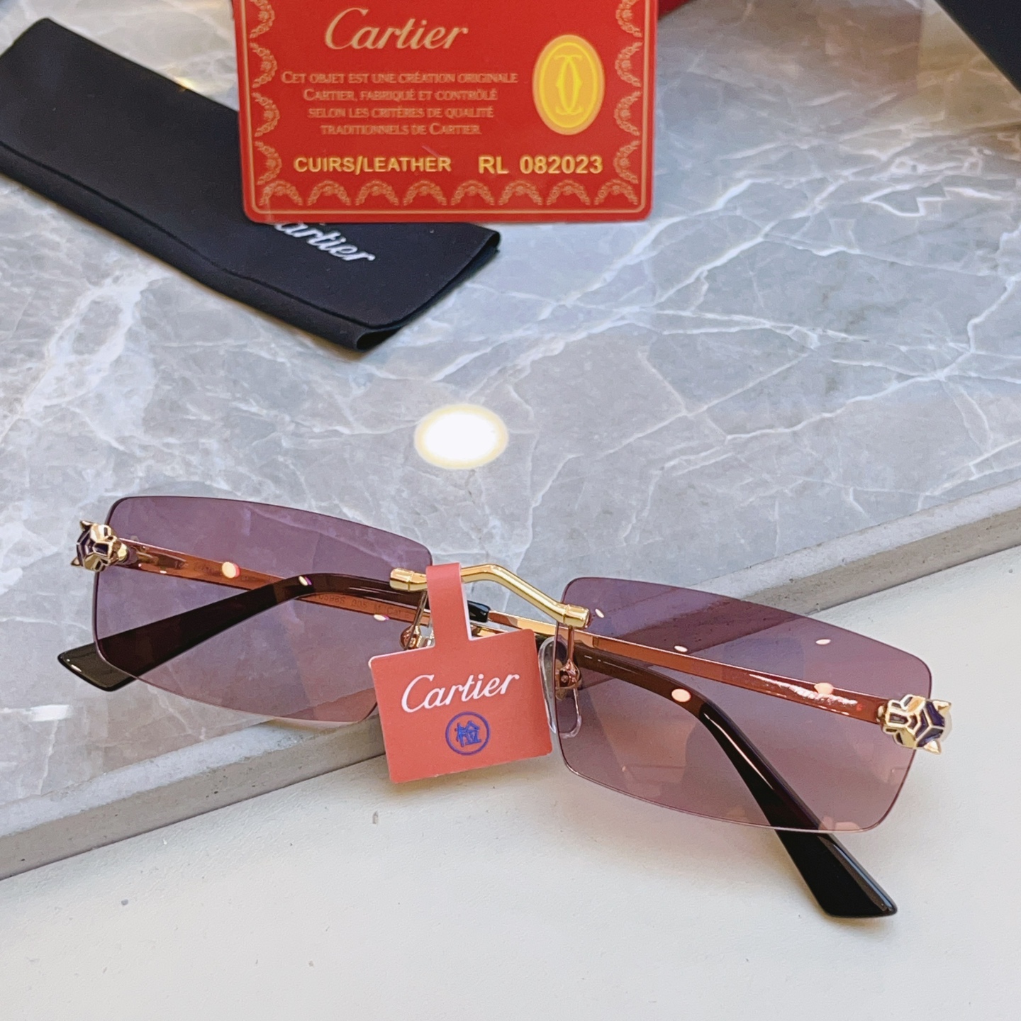 高版本✨，【CARTIE*】卡地*亚新款太阳镜，18K金电镀 镜片蔡司logo✨， MODEL:CT05