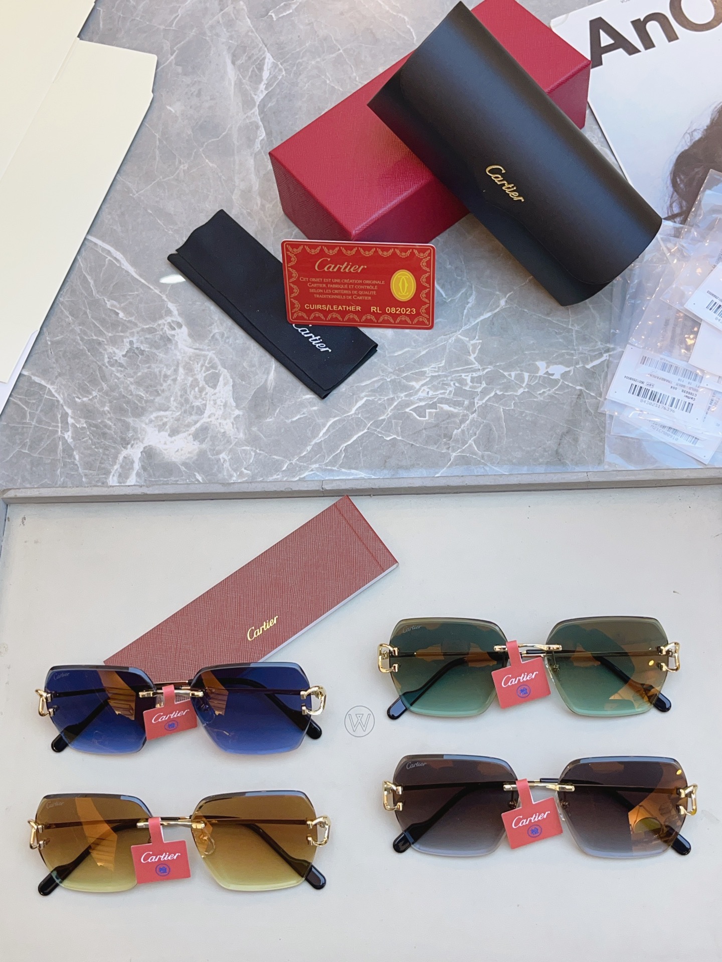 高版本✨，【CARTIE*】卡地*亚新款太阳镜，18K金电镀 镜片蔡司logo✨， MODEL:CT04