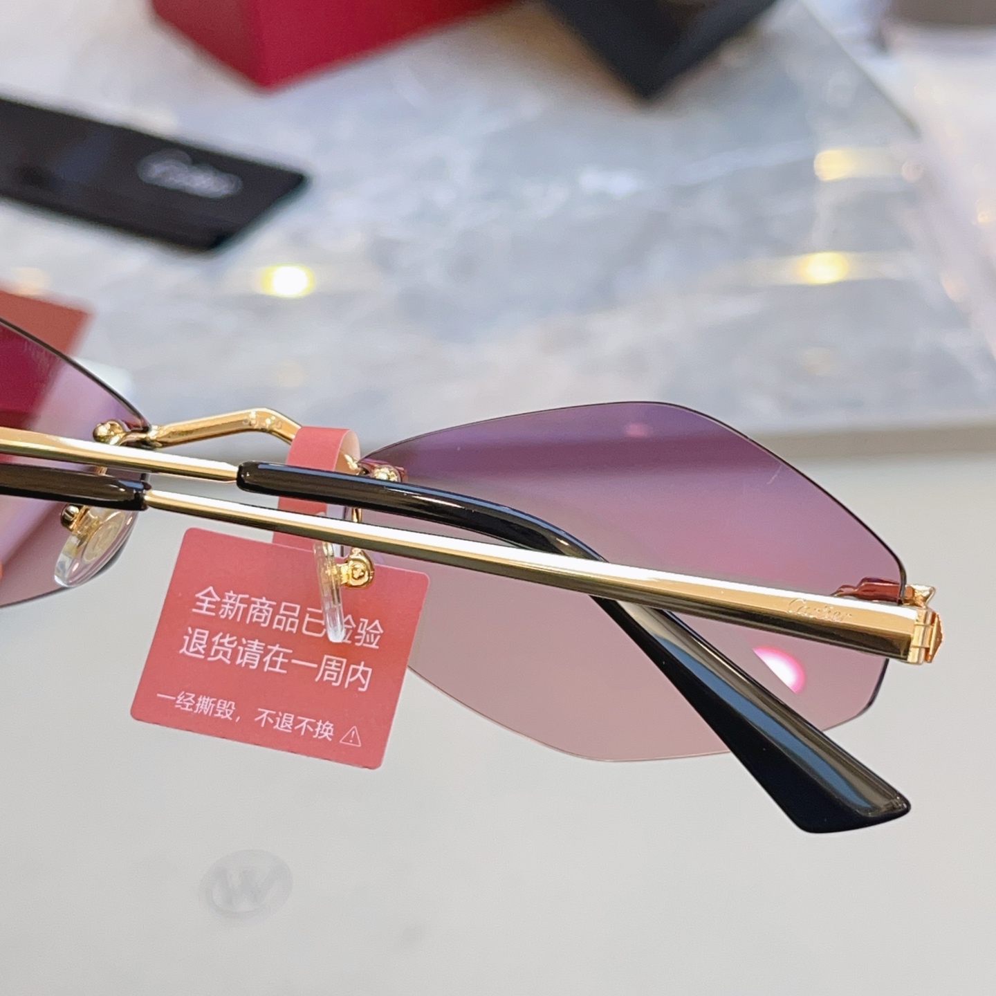 高版本✨，【CARTIE*】卡地*亚新款太阳镜，18K金电镀 镜片蔡司logo✨， MODEL:CT04