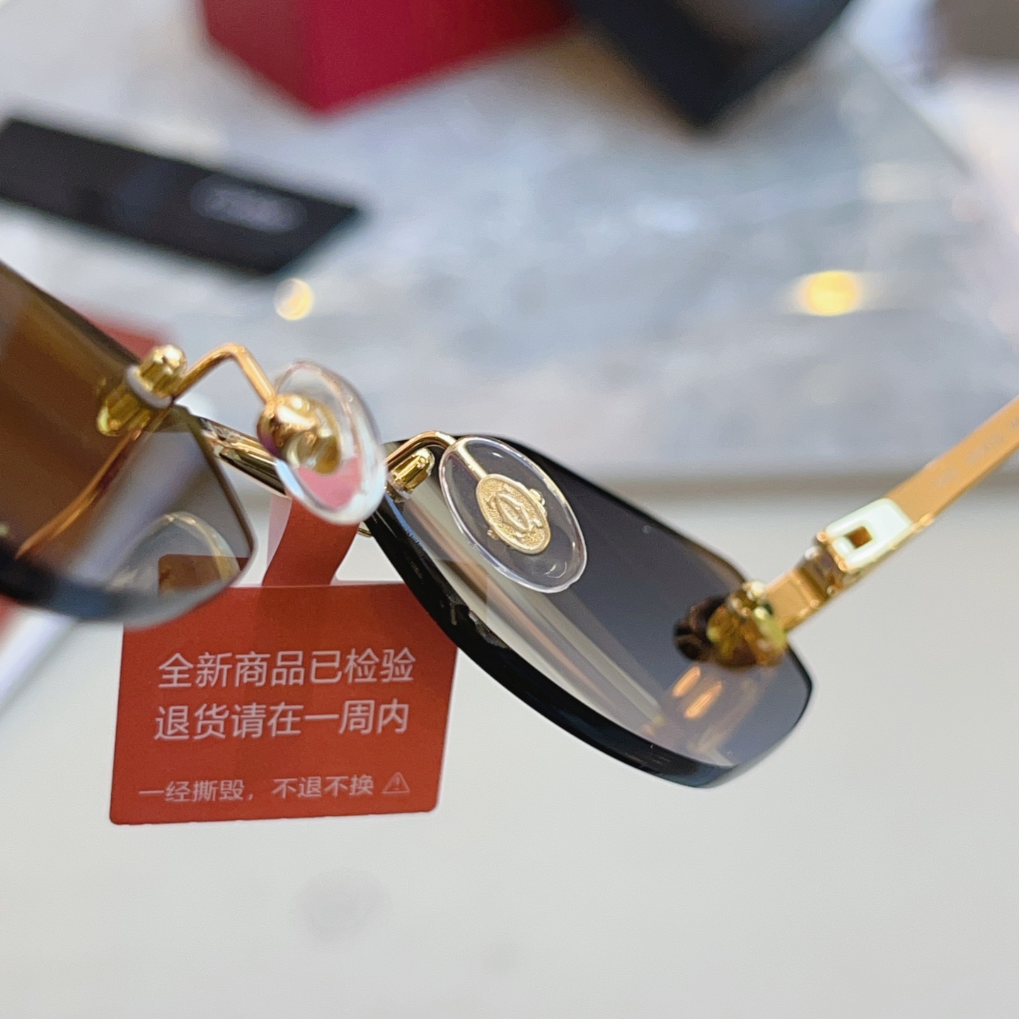 高版本✨，【CARTIE*】卡地*亚新款太阳镜，18K金电镀 镜片蔡司logo✨， MODEL:CT04
